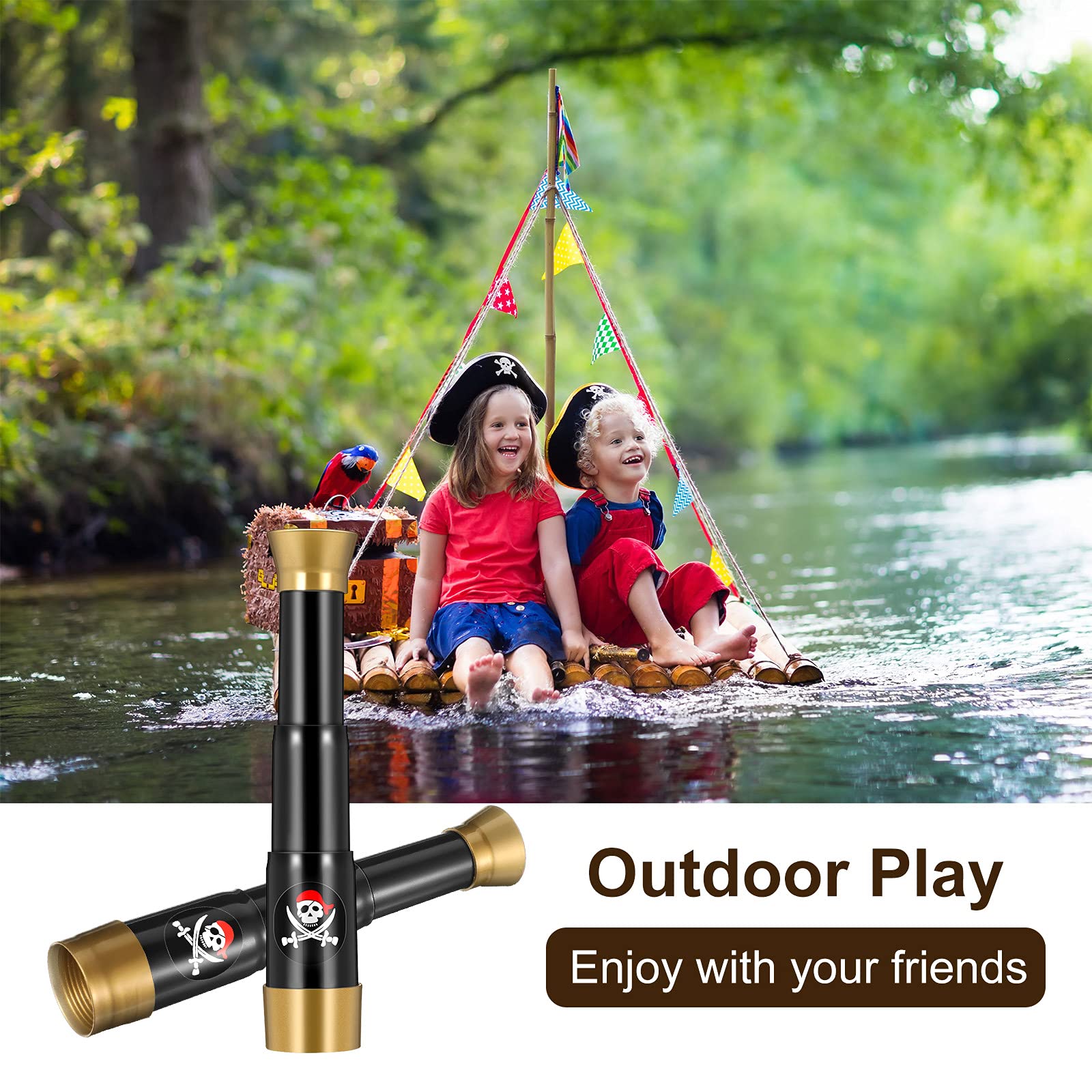 Foto 7 pulgar | Monocular Telescope Gejoy De Plástico Pirate Captain Para Niños, 2 Unidades - Venta Internacional.