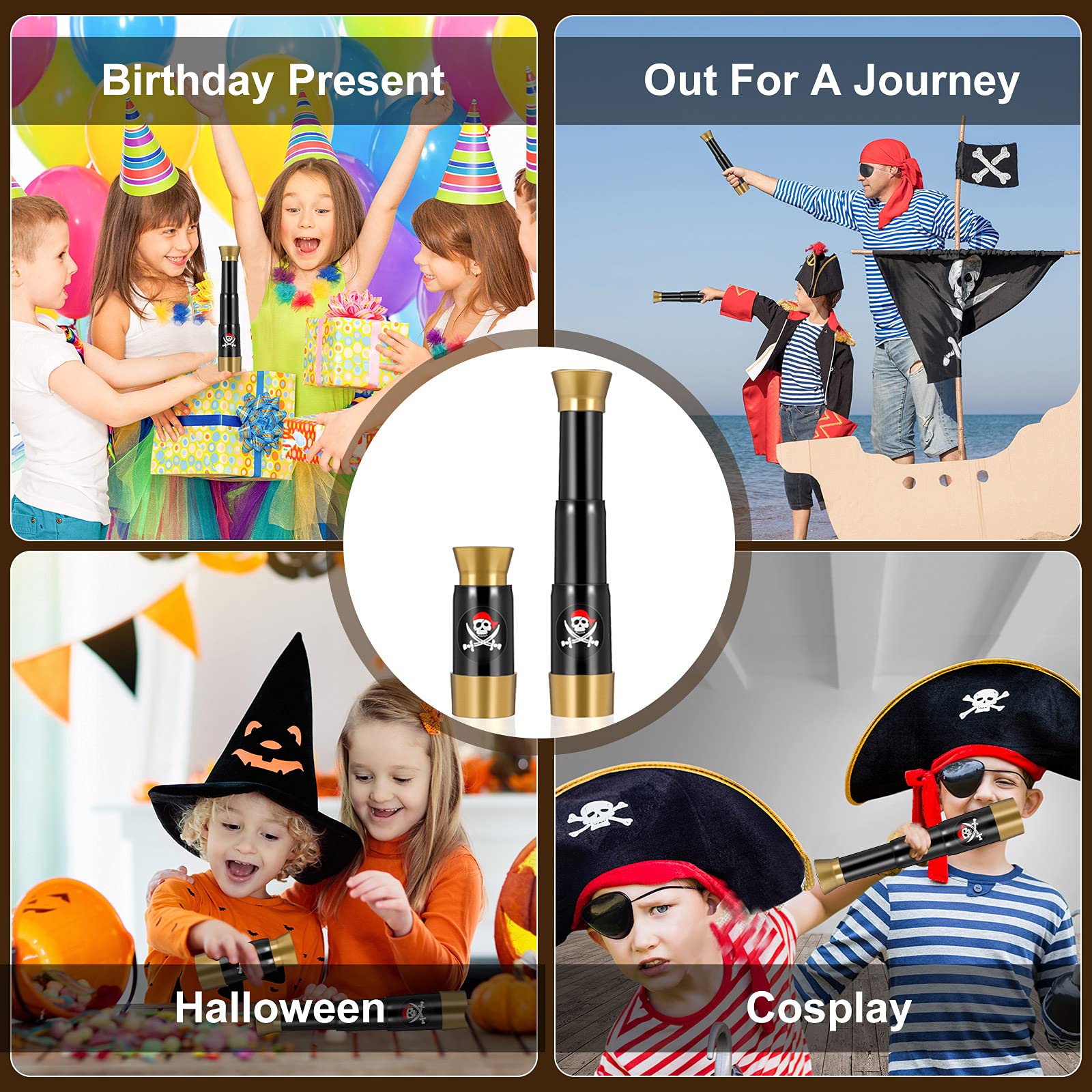 Foto 7 | Monocular Telescope Gejoy De Plástico Pirate Captain Para Niños, 2 Unidades - Venta Internacional.