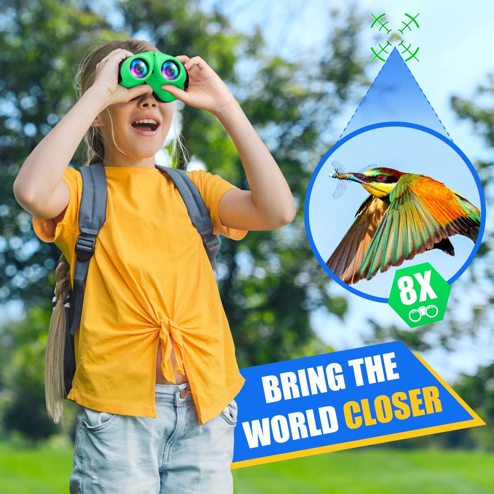 Foto 4 pulgar | Binocular ¡vamos! Dimy Compact A Prueba De Agua Para Niños, Color Verde - Venta Internacional.