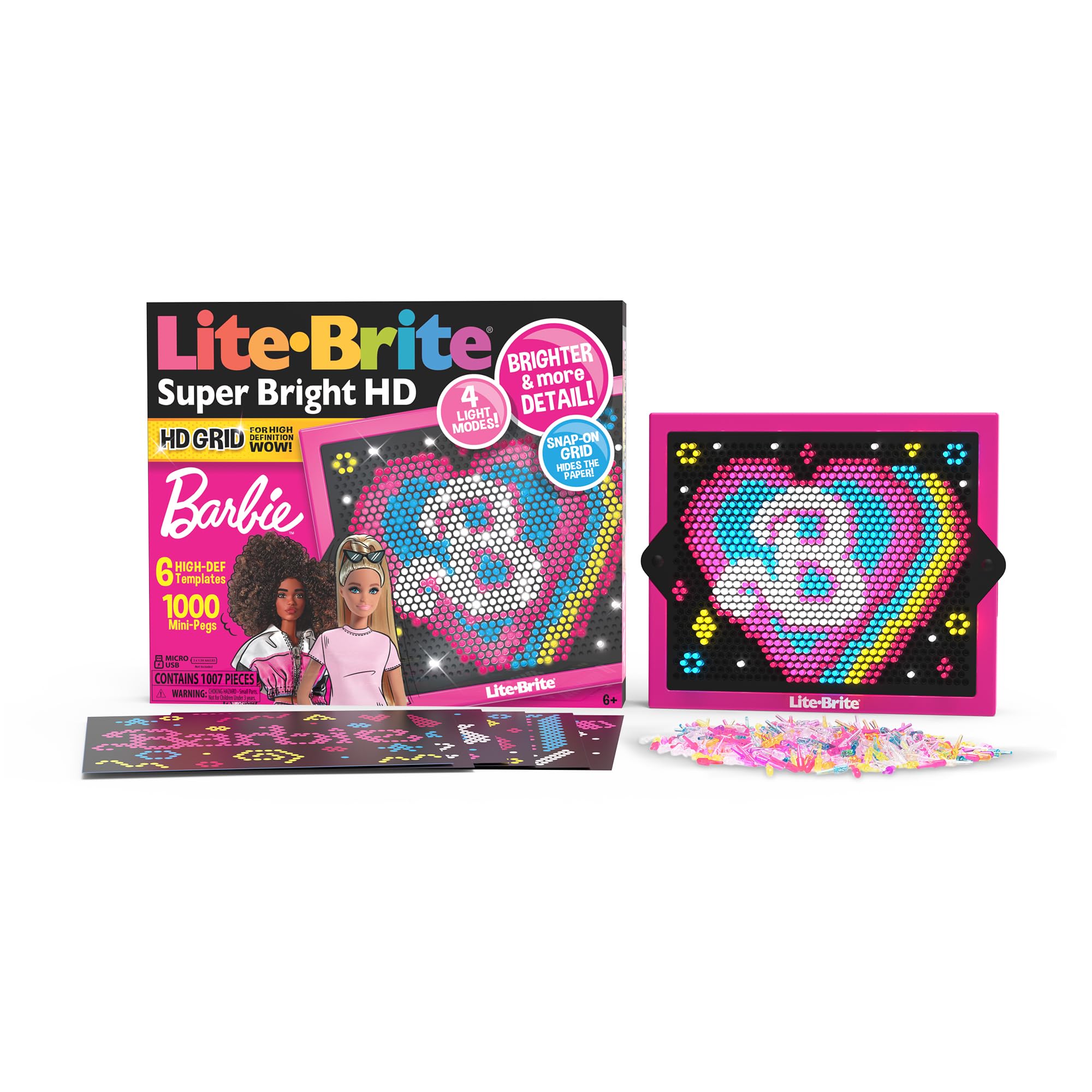 Edición Barbie Hd Super Bright De Lite Brite Con 6 Plantillas - Venta Internacional.