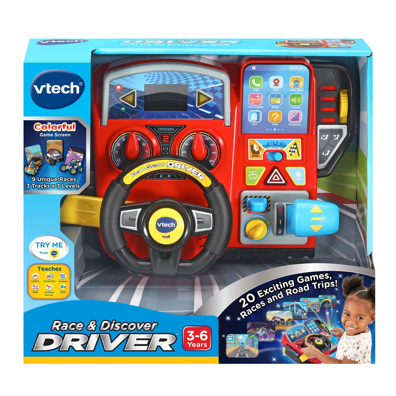 Foto 7 | Juguete De Conducción Vtech Race And Discover Driver Para Niños De 3 A 6 Años - Venta Internacional.