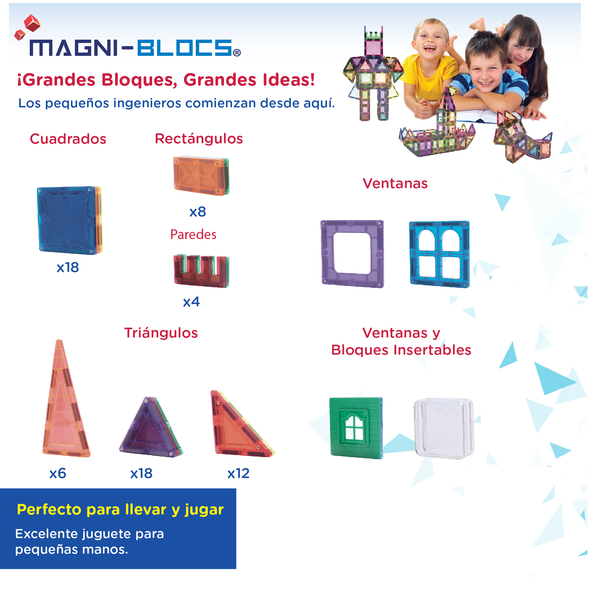 Foto 8 pulgar | Juegos de Bloques de Construcción Magnéticos 105 Piezas