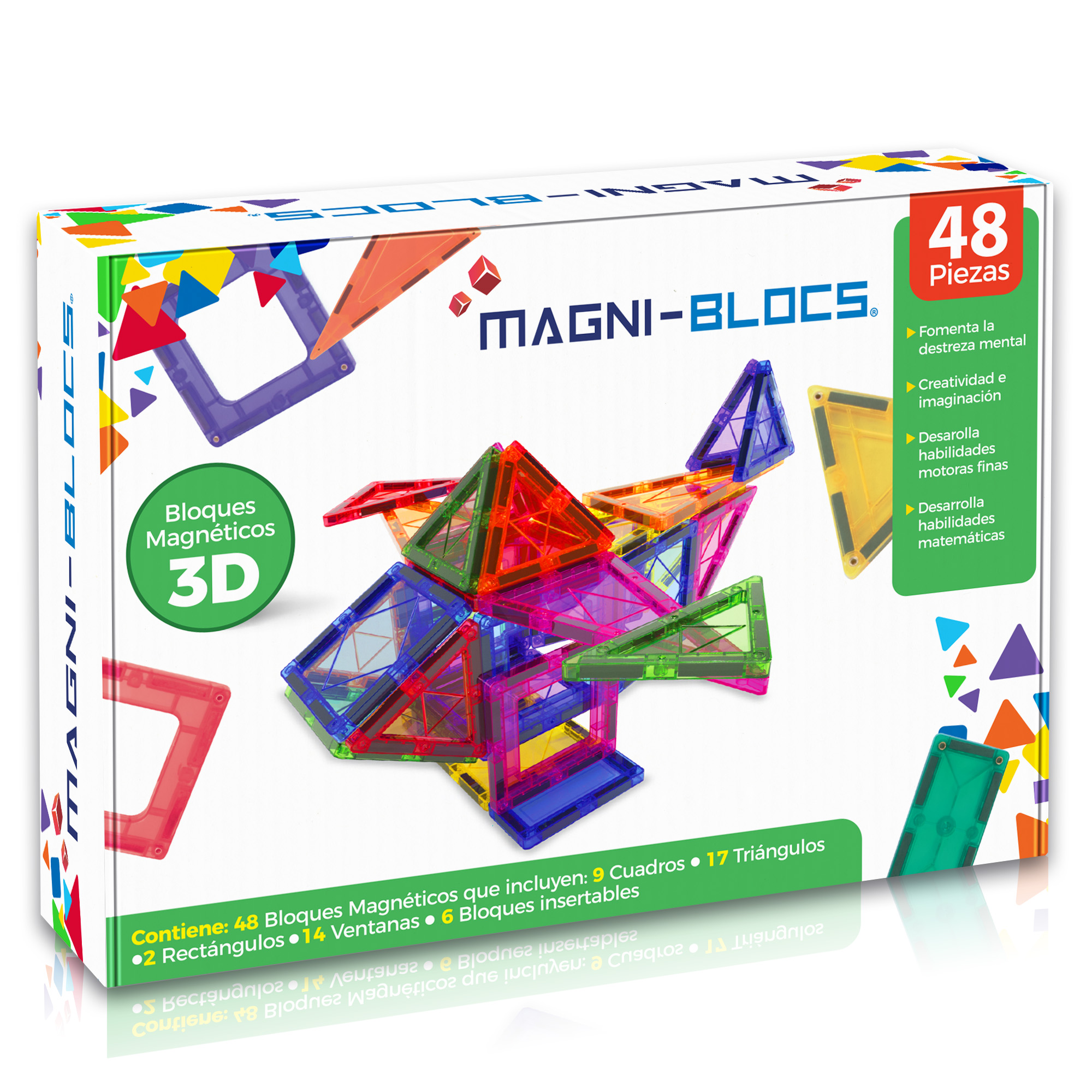 Foto 1 | Juego de Bloques de Construcción Magnéticos Magni Blocs con 48 Piezas