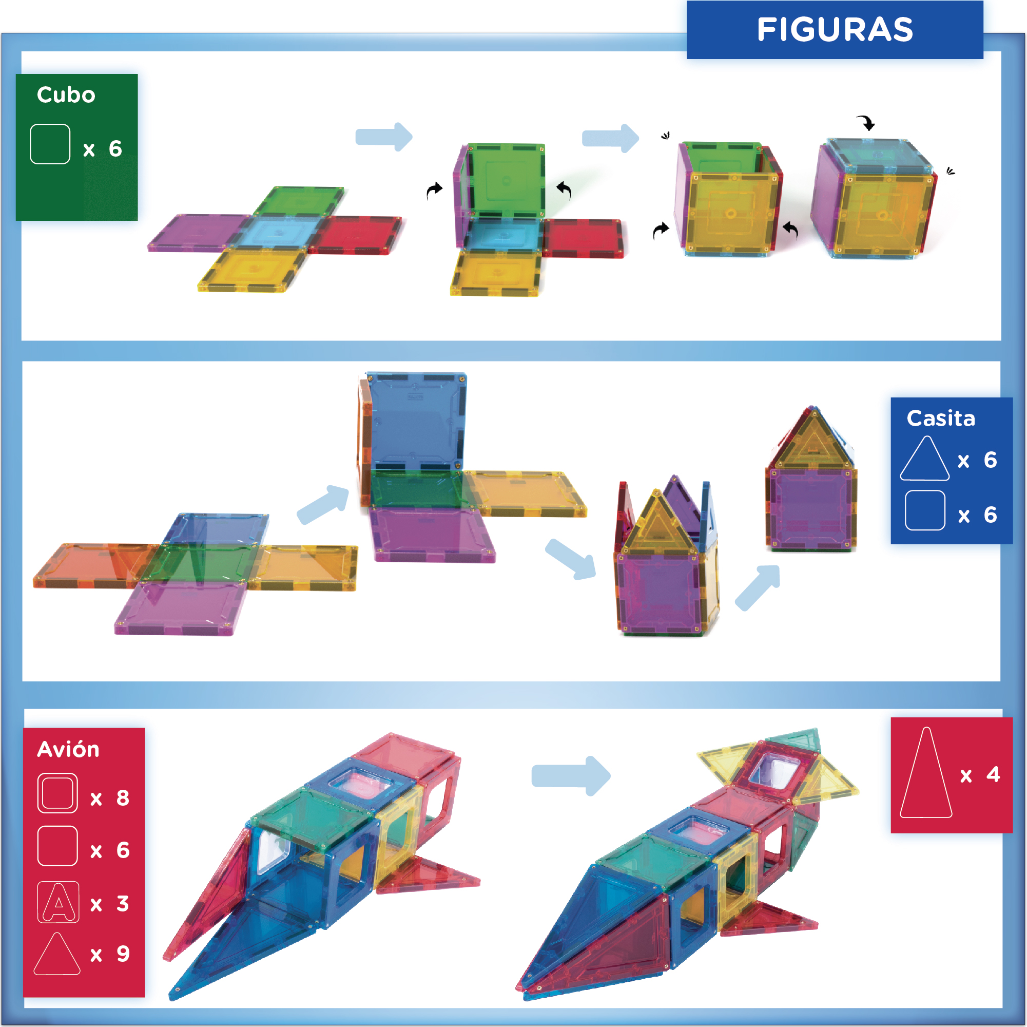 Foto 6 pulgar | Juego de Bloques de Construcción Magnéticos Magni Blocs con 48 Piezas