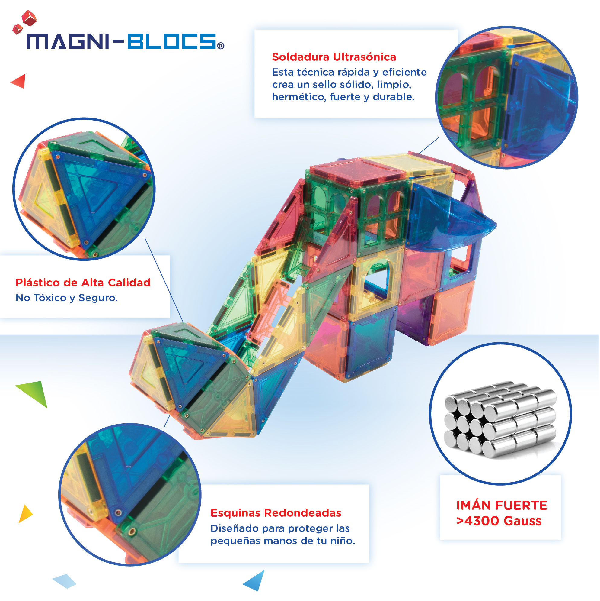 Foto 4 pulgar | Juego de Bloques de Construcción Magnéticos con 104 Piezas