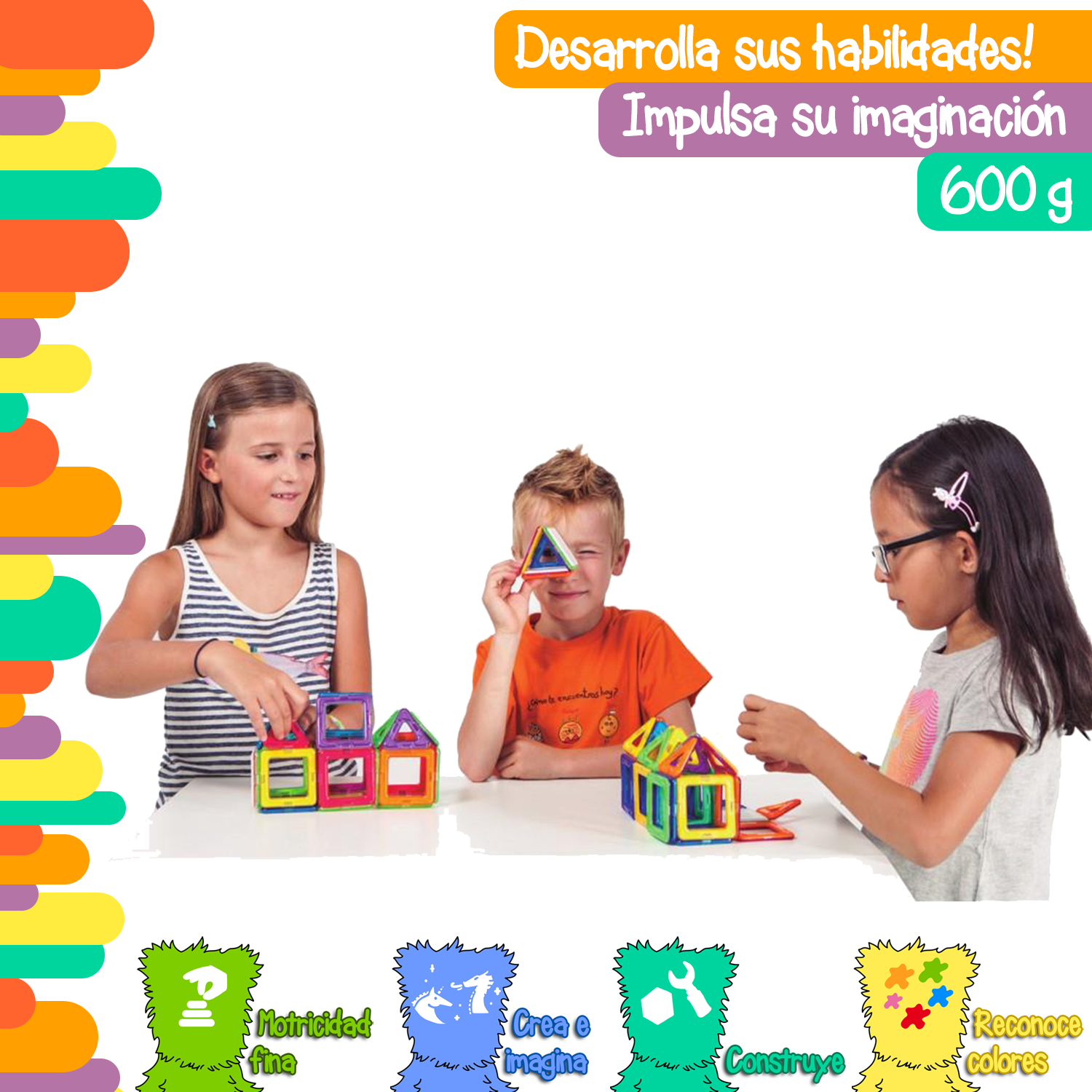Foto 2 | Juegos Magnéticos de Construcción Yuff! 76 Piezas
