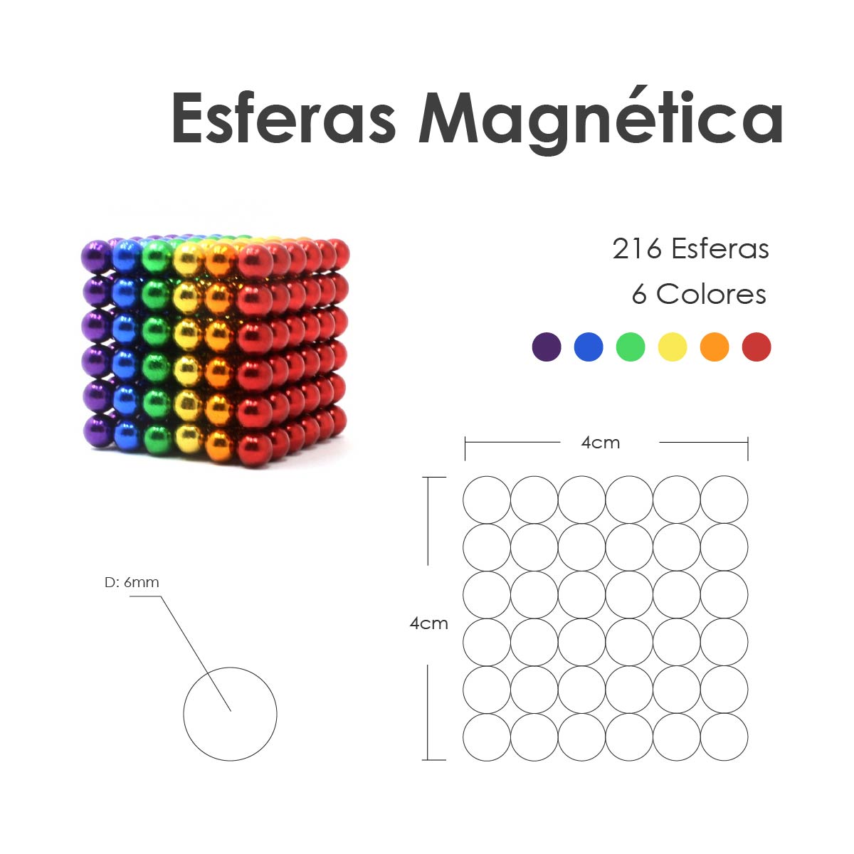 Foto 3 pulgar | Bolas Magnéticas Ilios Innova color Rojo