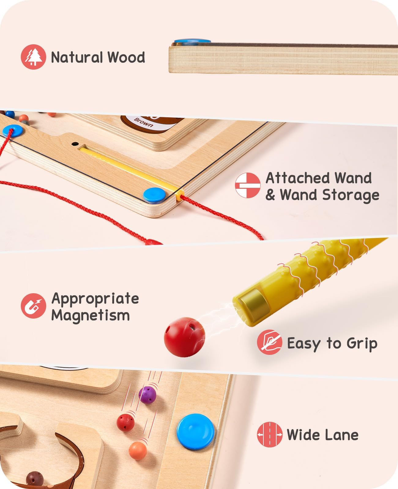 Foto 6 pulgar | Venta Internacional - Laberinto Magnético De Colores Y Números - Montessori Toy Gamenote