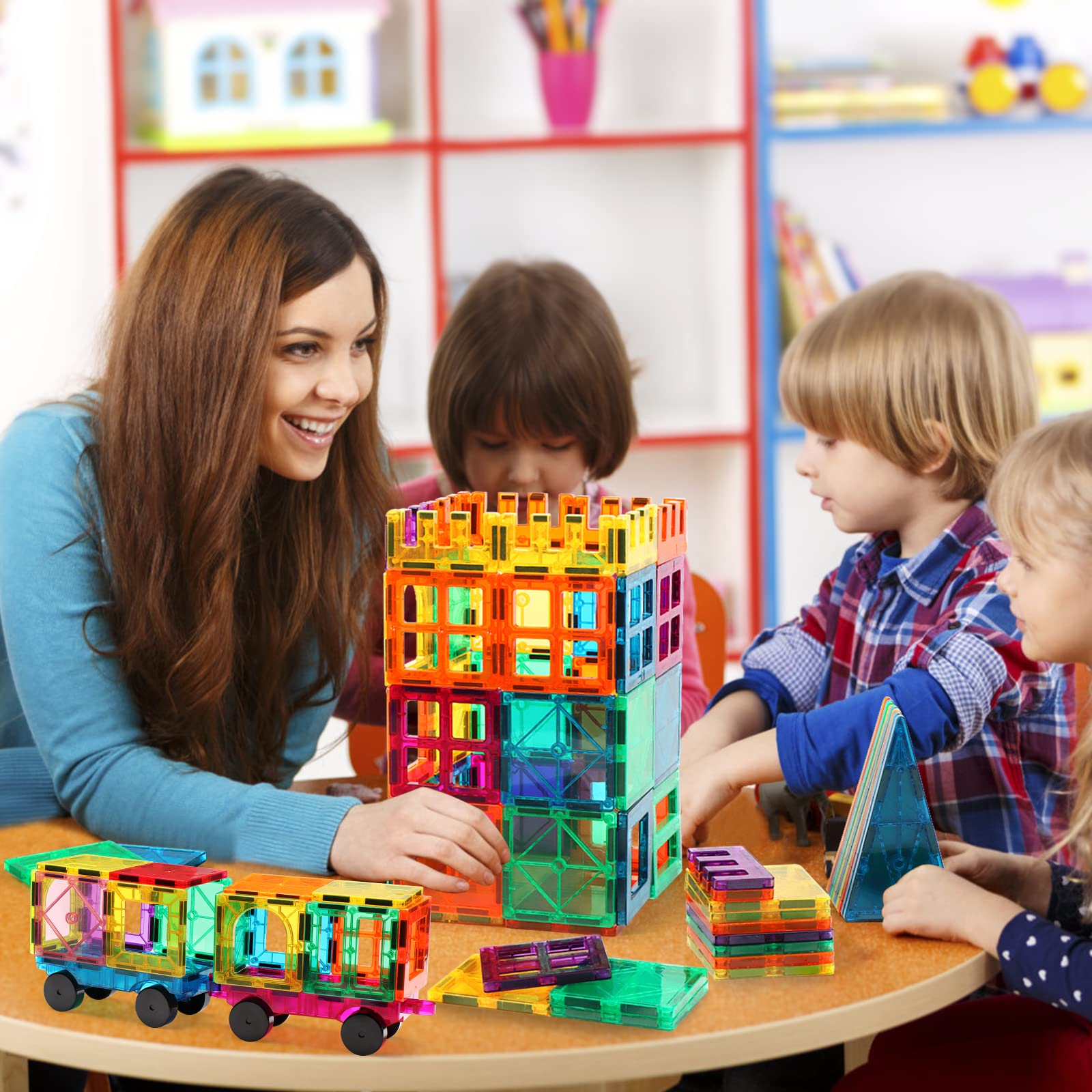 Foto 5 pulgar | Venta Internacional - Azulejos Magnéticos Building Blocks Gemmicc, 136 Unidades, Para Niños