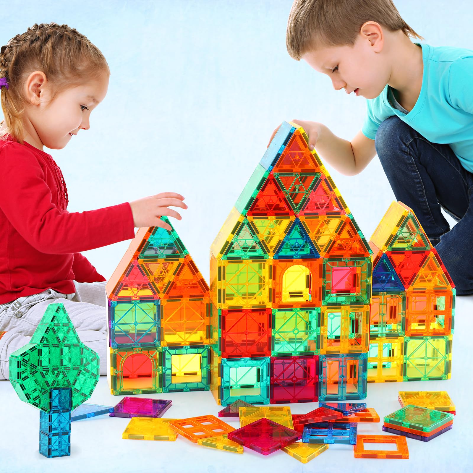 Foto 6 | Venta Internacional - Azulejos Magnéticos Building Blocks Gemmicc, 136 Unidades, Para Niños