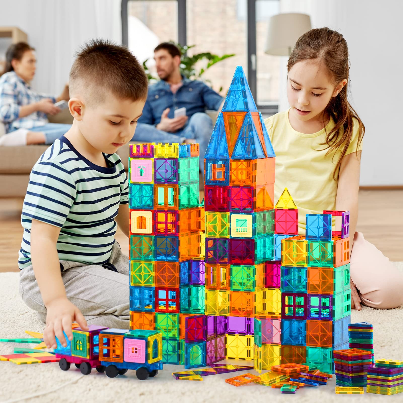 Foto 2 | Venta Internacional - Bloques Magnéticos Para Apilar Azulejos Anbalulu, 100 Unidades, Para Niños