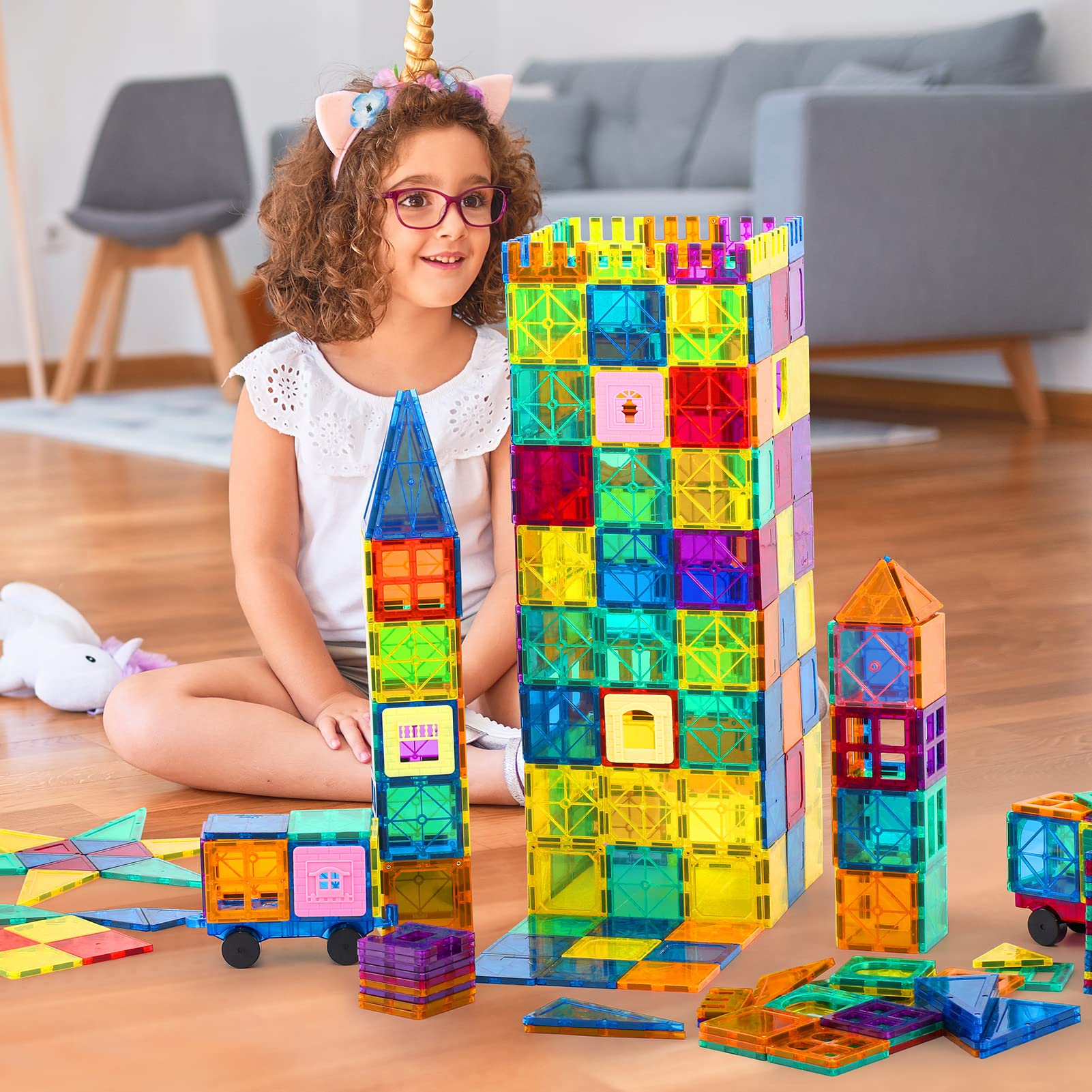 Foto 4 pulgar | Venta Internacional - Bloques Magnéticos Para Apilar Azulejos Anbalulu, 100 Unidades, Para Niños