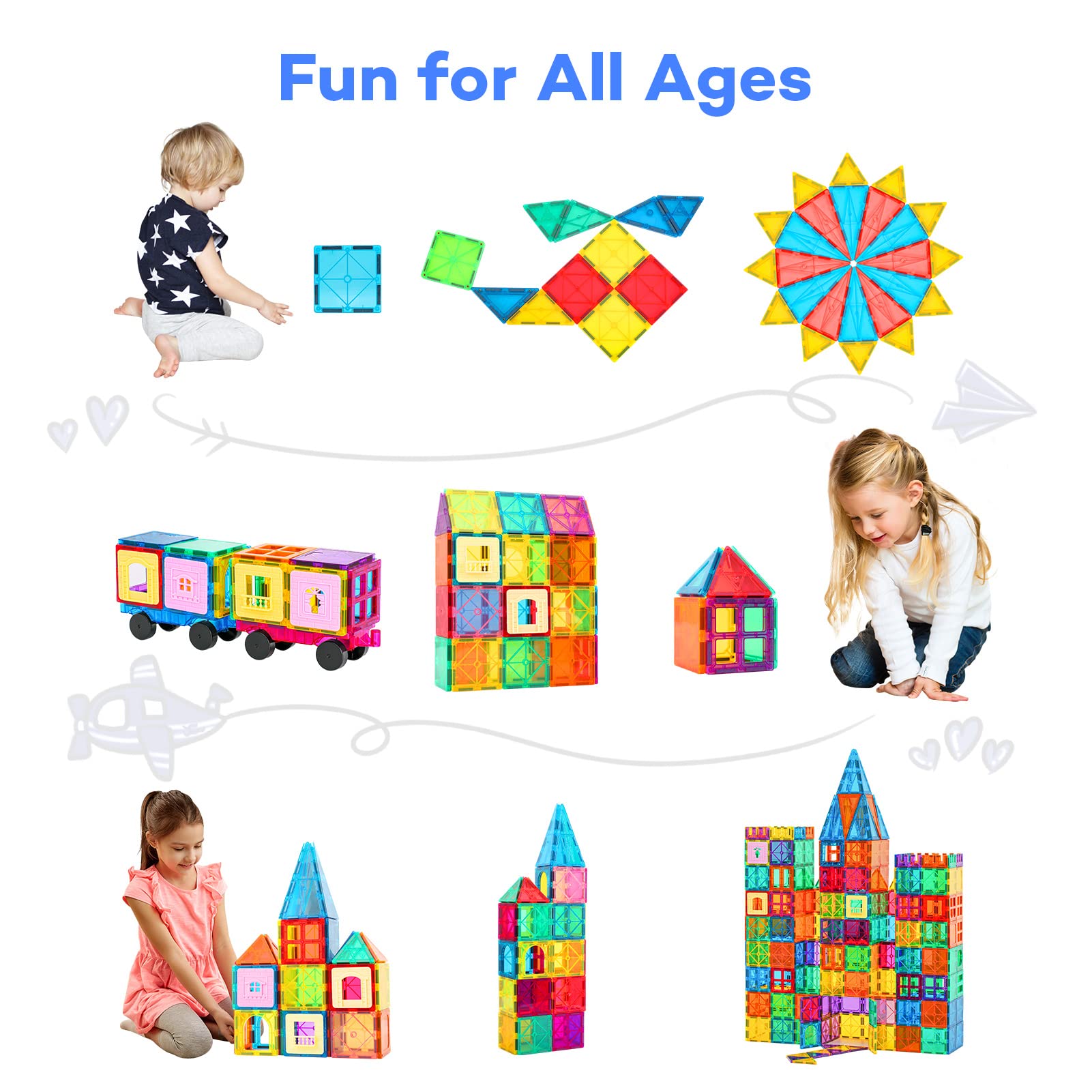 Foto 7 pulgar | Venta Internacional - Bloques Magnéticos Para Apilar Azulejos Anbalulu, 100 Unidades, Para Niños