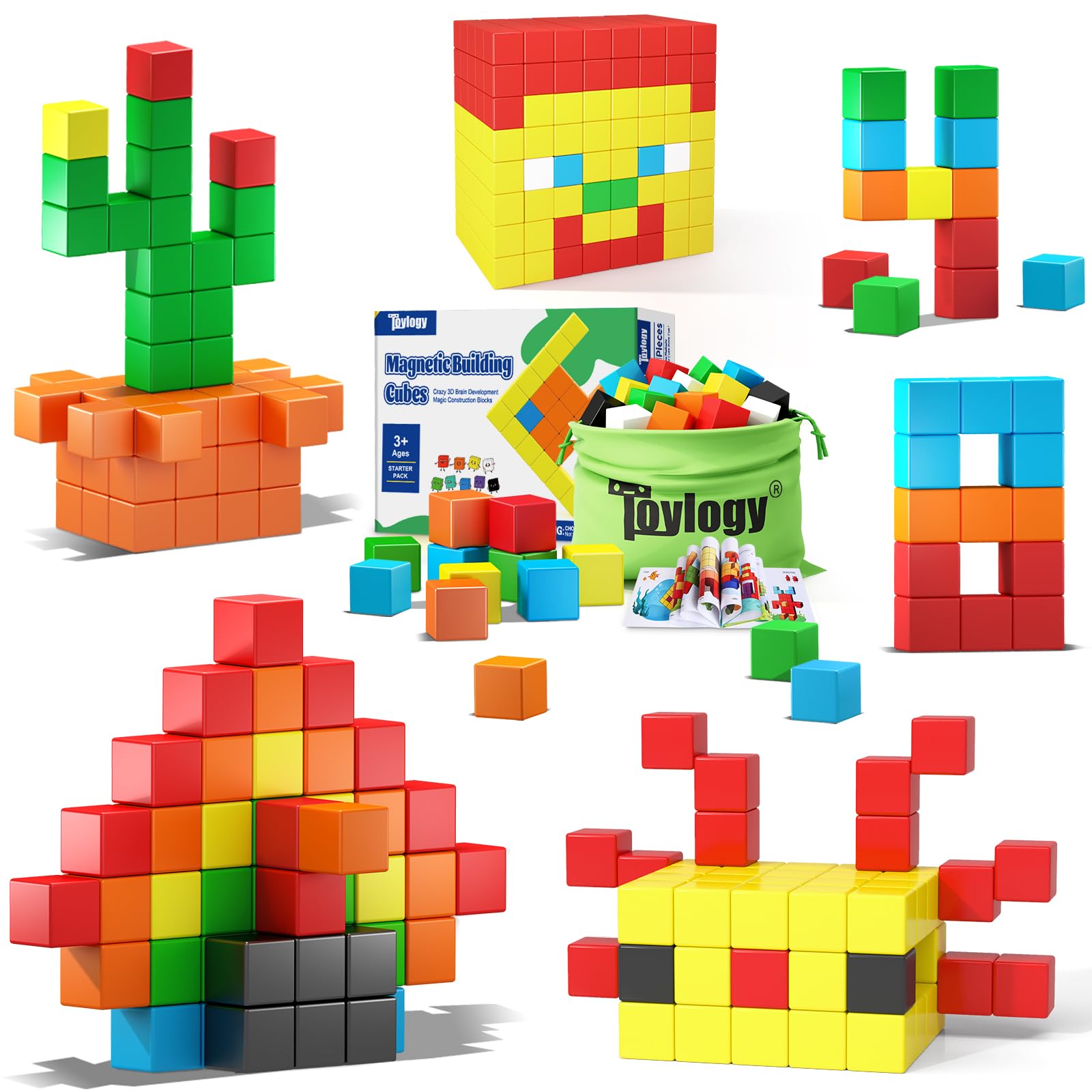 Venta Internacional - Bloques Magnéticos Toylogy, 48 Unidades, Para Niños Pequeños, Educación Stem