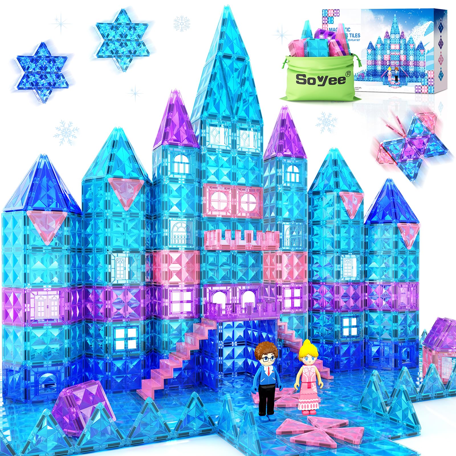 Foto 2 pulgar | Venta Internacional - Azulejos Magnéticos Frozen Toys 102 Piezas Con Muñecas Princess Castle