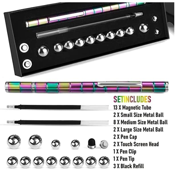 Foto 2 | Venta Internacional - Bolígrafo Fidget Cyclty Con Anillos, Bolas De Acero Y Caja De Regalo
