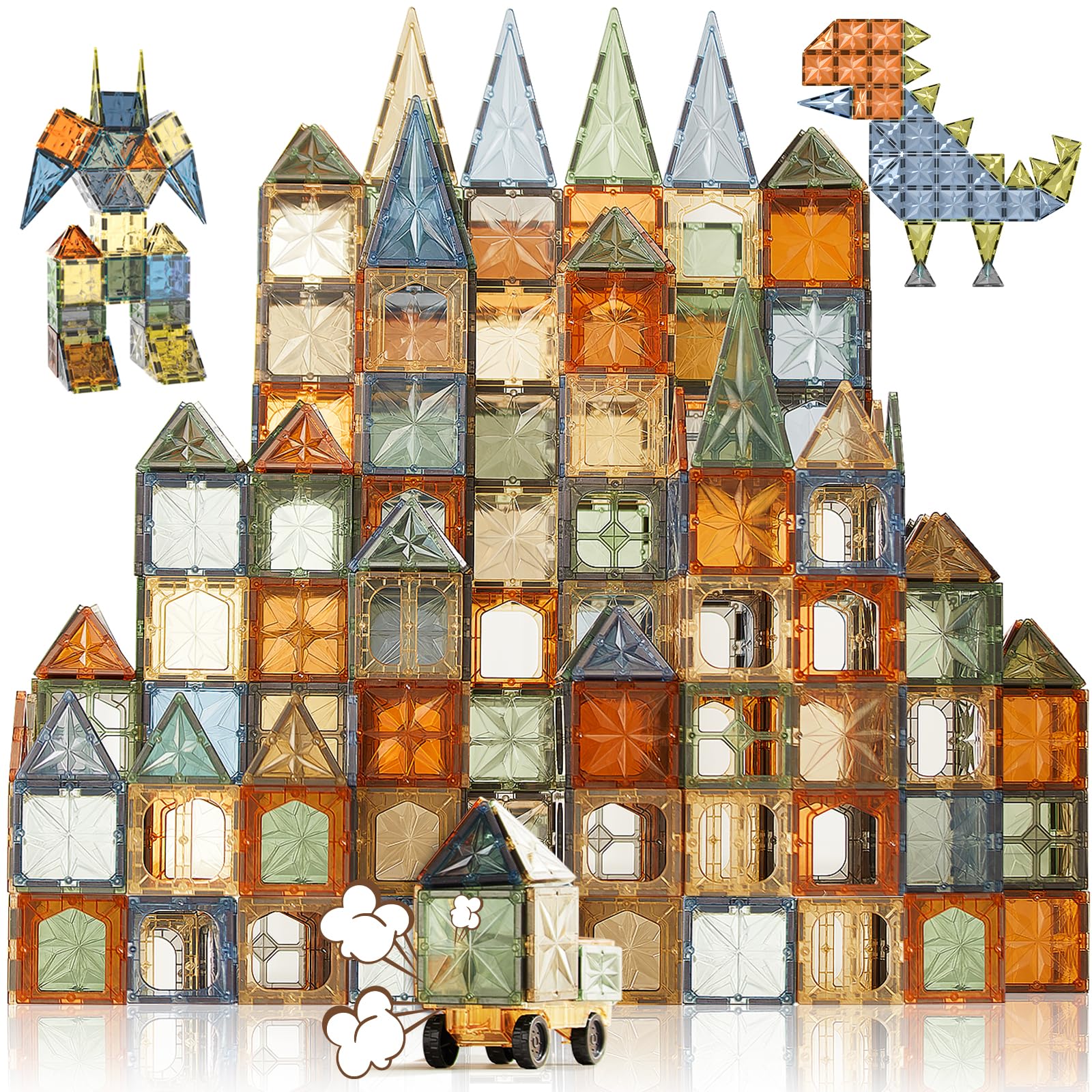 Foto 2 pulgar | Venta Internacional - Juego De 102 Piezas De Magnetic Tiles Fodoss Para Niños Que Aprenden Stem