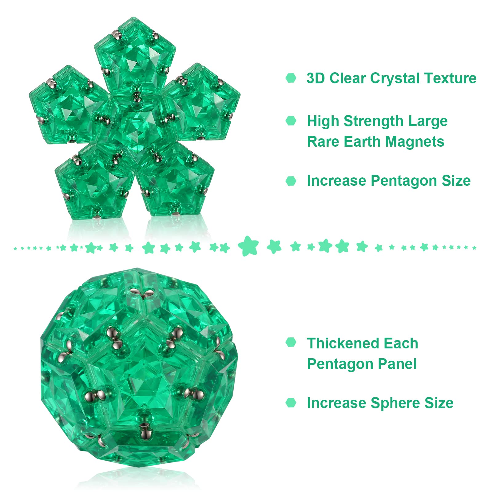 Foto 4 pulgar | Venta Internacional - Magnet Fidget Toy Roomyroc Magnetic Fidget Sphere Crystal Gr
