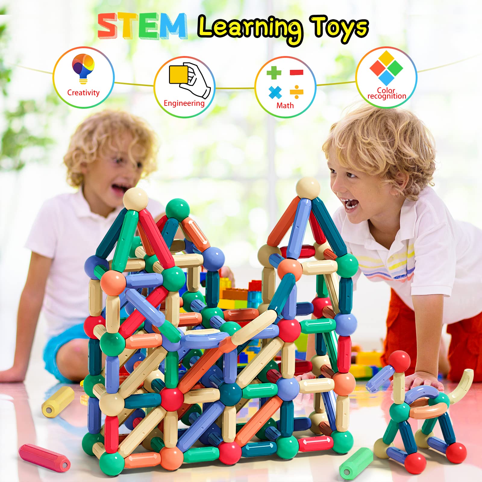 Foto 3 pulgar | Venta Internacional - Juguetes De Construcción Urec Con Bloques Magnéticos, 64 Unidades, Para Niños De 1 A 4 Años