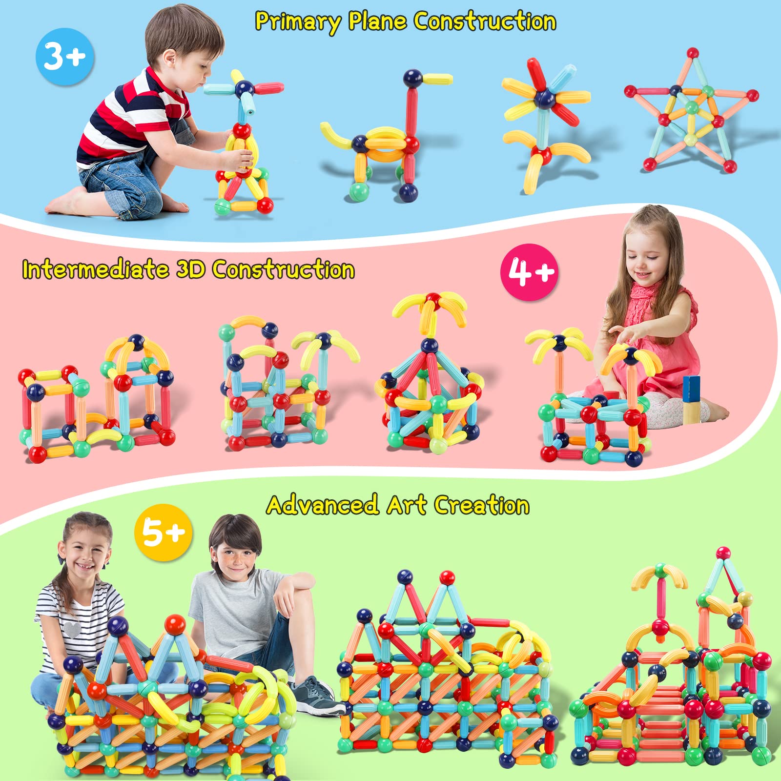 Foto 5 pulgar | Venta Internacional - Juguetes De Construcción Urec Con Bloques Magnéticos, 64 Unidades, Para Niños De 1 A 4 Años
