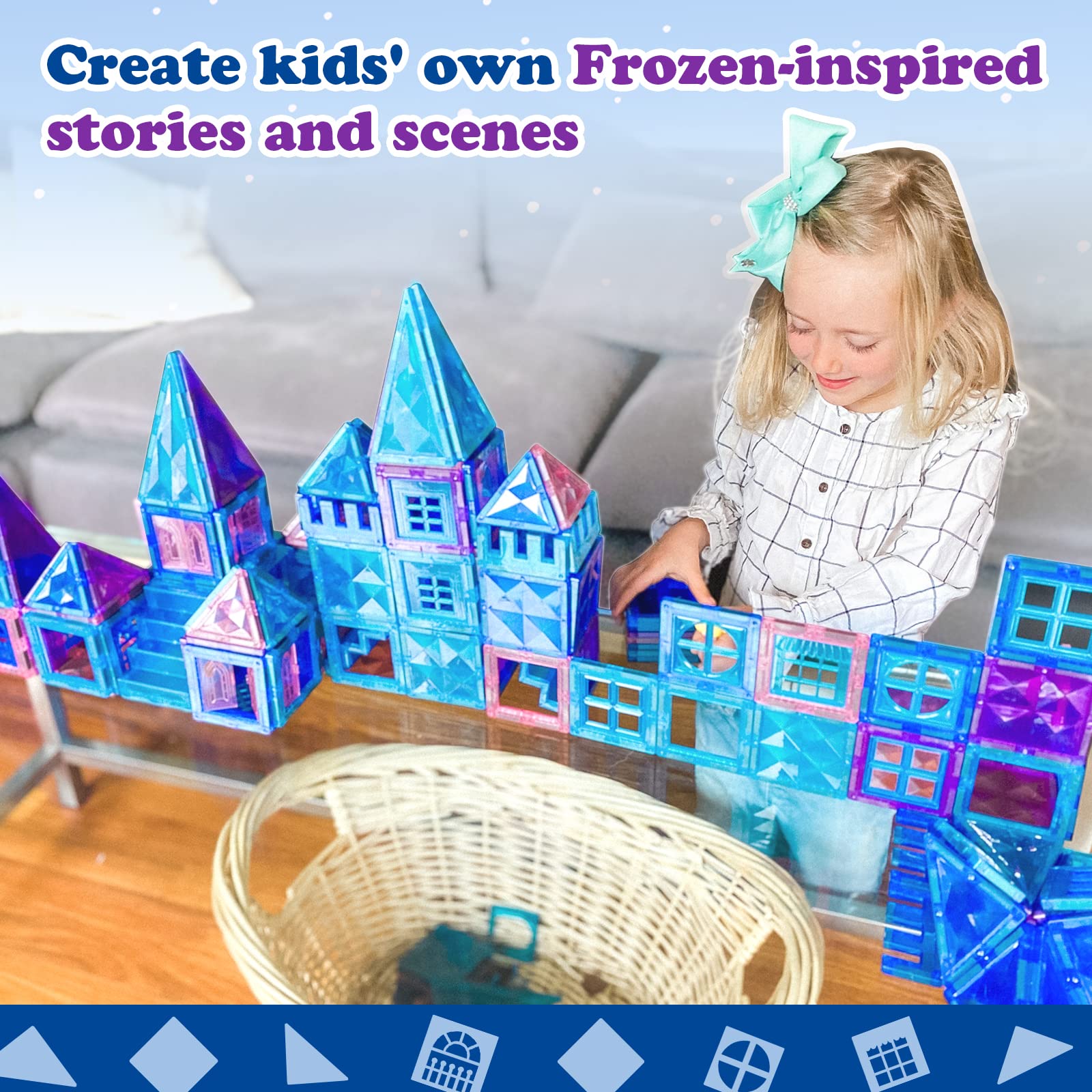 Foto 2 | Venta Internacional - Baldosas Magnéticas Soyee Diamond Frozen Castle, 58 Piezas, De 3 A 8 Años
