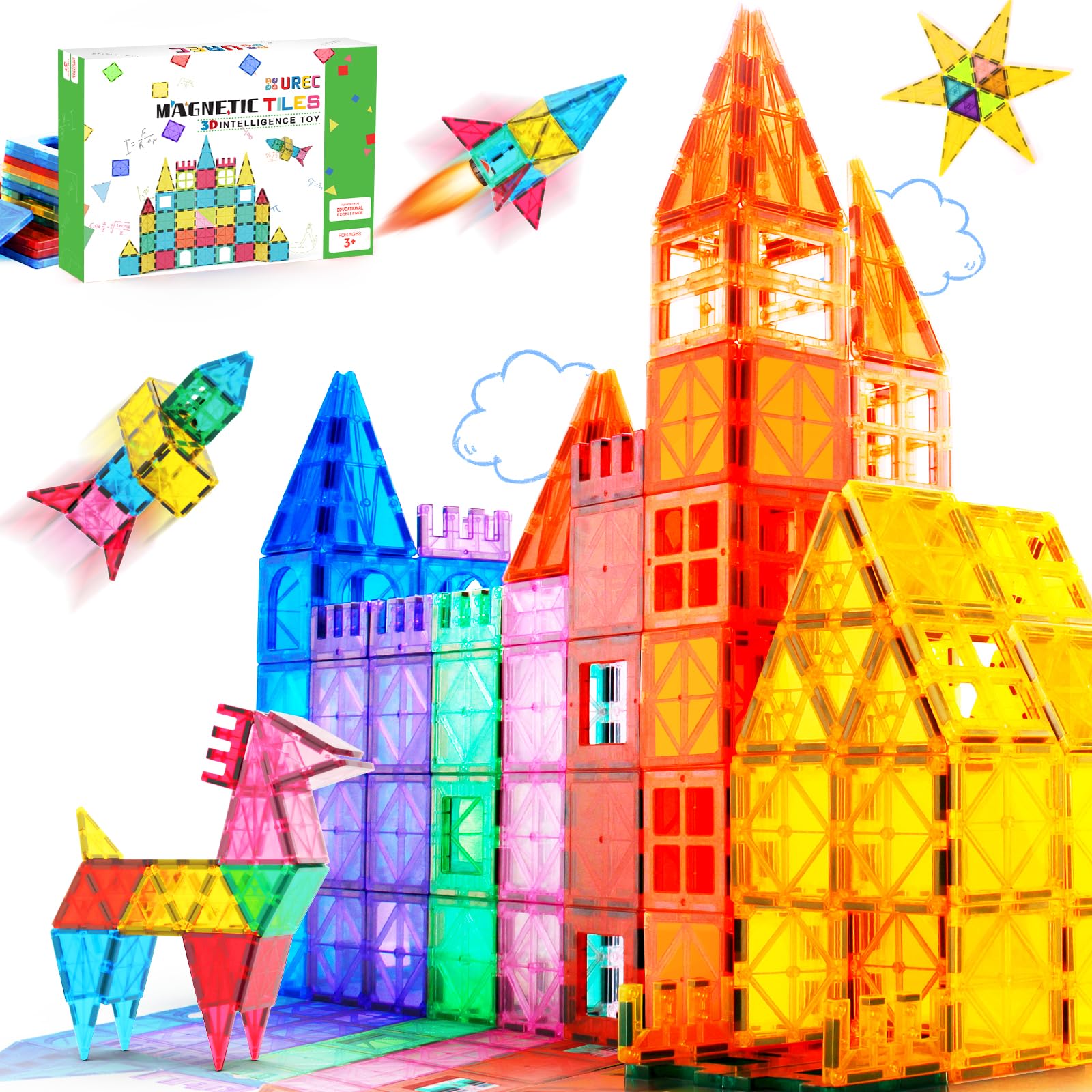 Venta Internacional - Baldosas Magnéticas Urec Para Niños Mayores De 3 Años Con 46 Baldosas Stem Learn