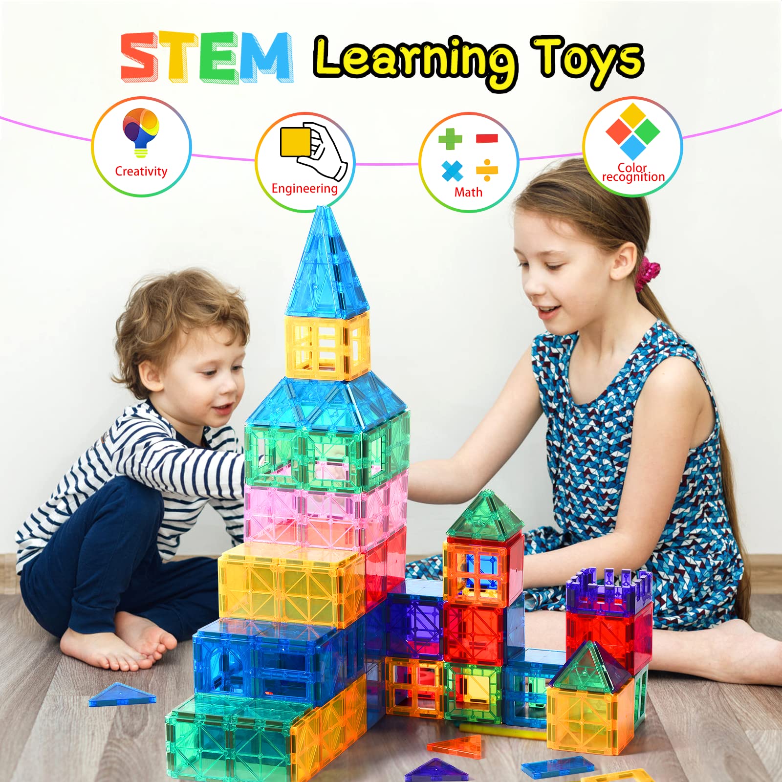 Foto 8 pulgar | Venta Internacional - Baldosas Magnéticas Urec Para Niños Mayores De 3 Años Con 46 Baldosas Stem Learn