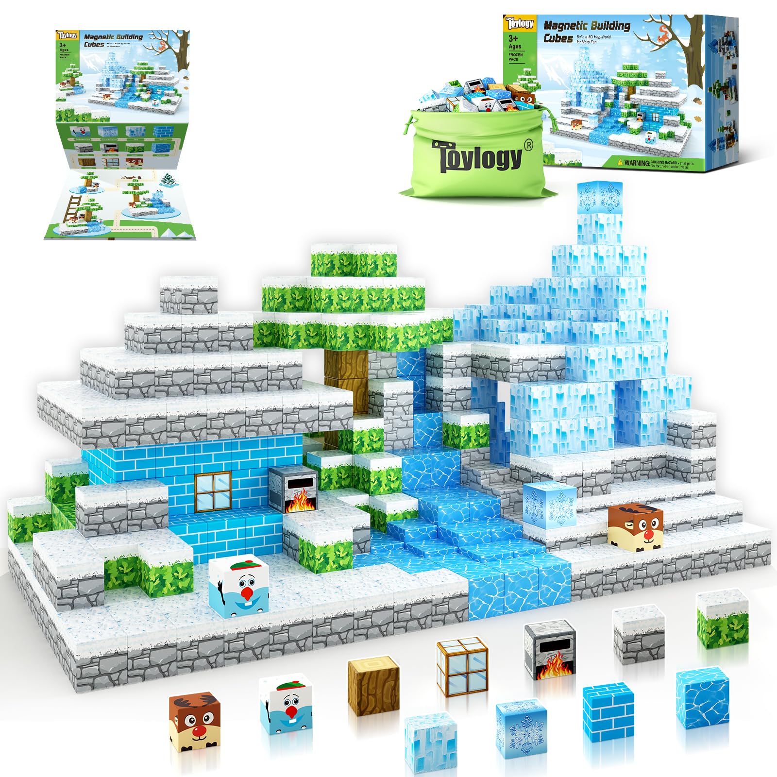 Foto 2 pulgar | Venta Internacional - Bloques Magnéticos Toylogy Build Mine Magnet World Frozen Castle