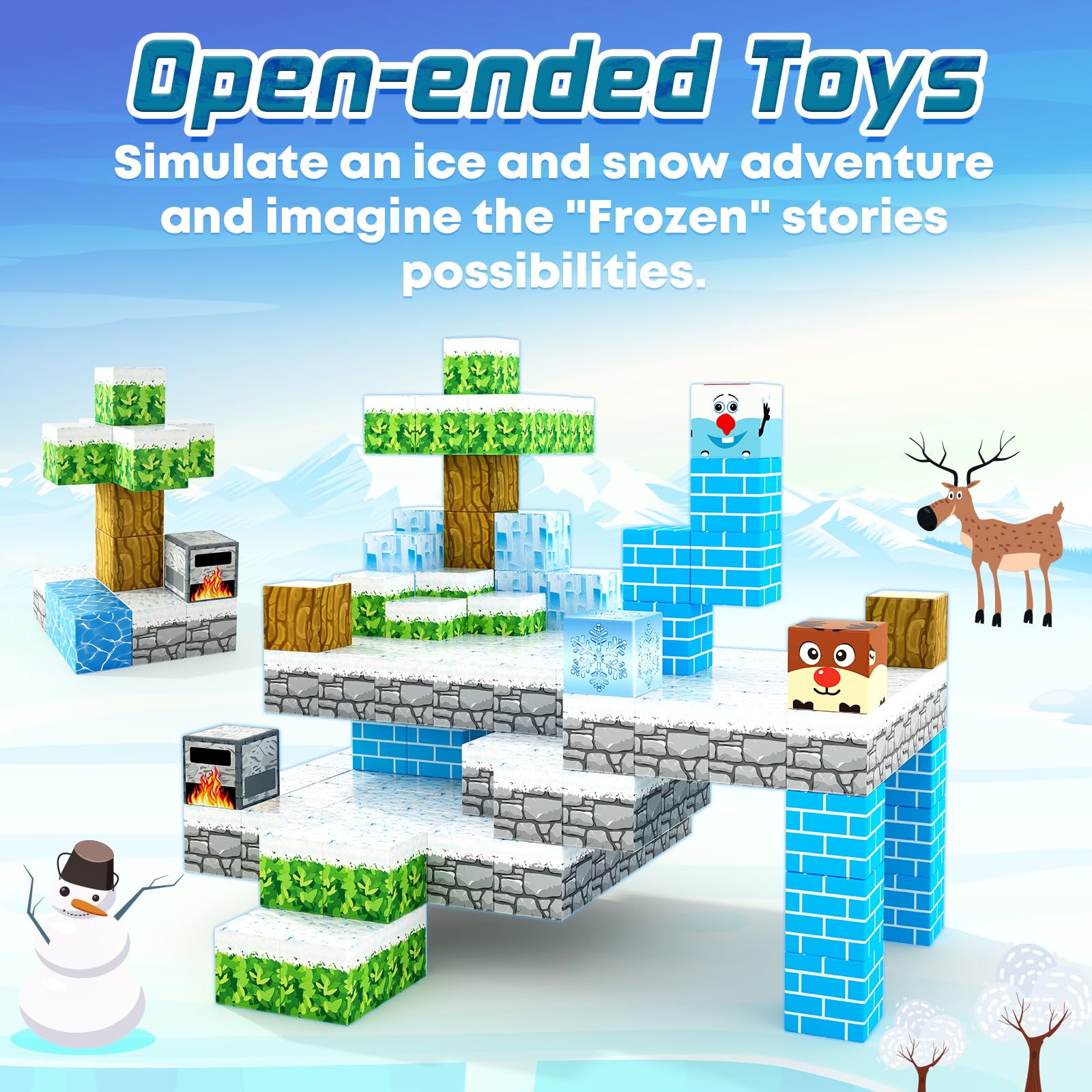 Foto 3 pulgar | Venta Internacional - Bloques Magnéticos Toylogy Build Mine Magnet World Frozen Castle
