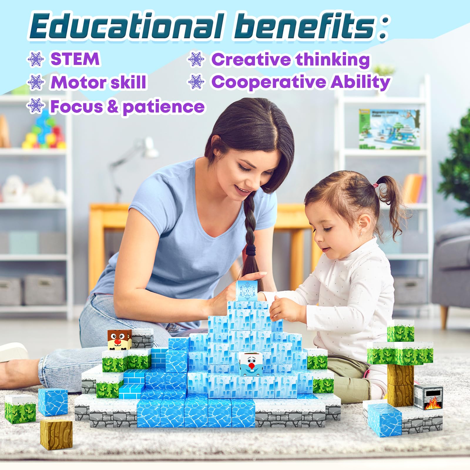Foto 6 | Venta Internacional - Bloques Magnéticos Toylogy Build Mine Magnet World Frozen Castle