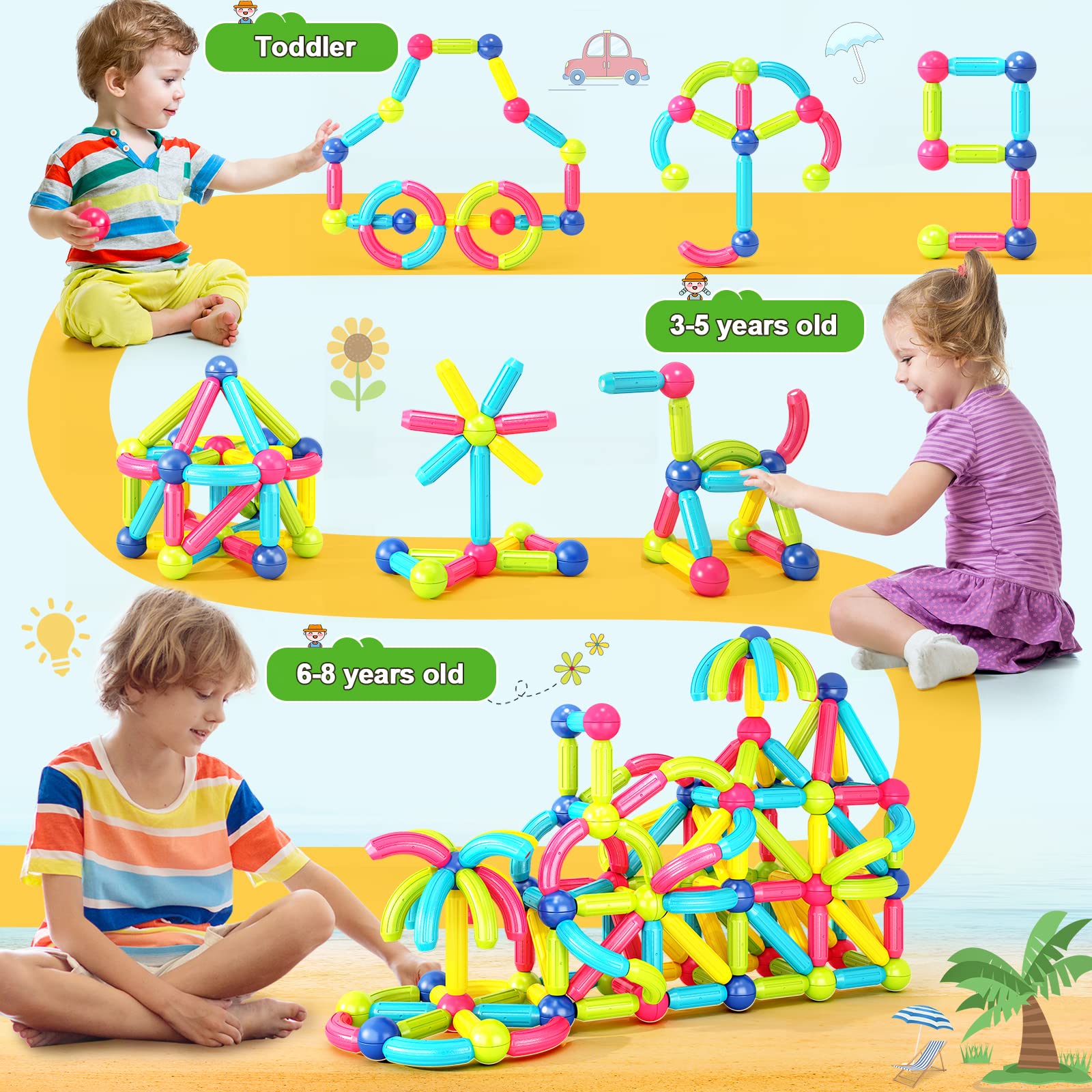 Foto 7 pulgar | Venta Internacional - Juguete De Construcción Con Bloques Magnéticos Loovio Para Niños Mayores De 3 Años