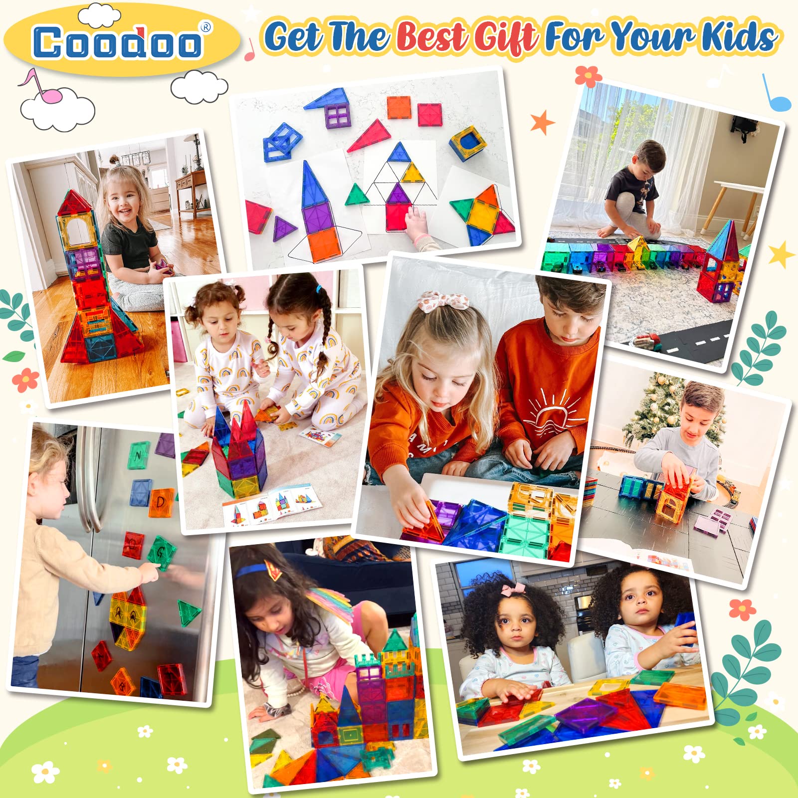 Foto 5 pulgar | Venta Internacional - Azulejos Magnéticos De Construcción Coodoo, 60 Unidades, Para Niños A Partir De 3 Años