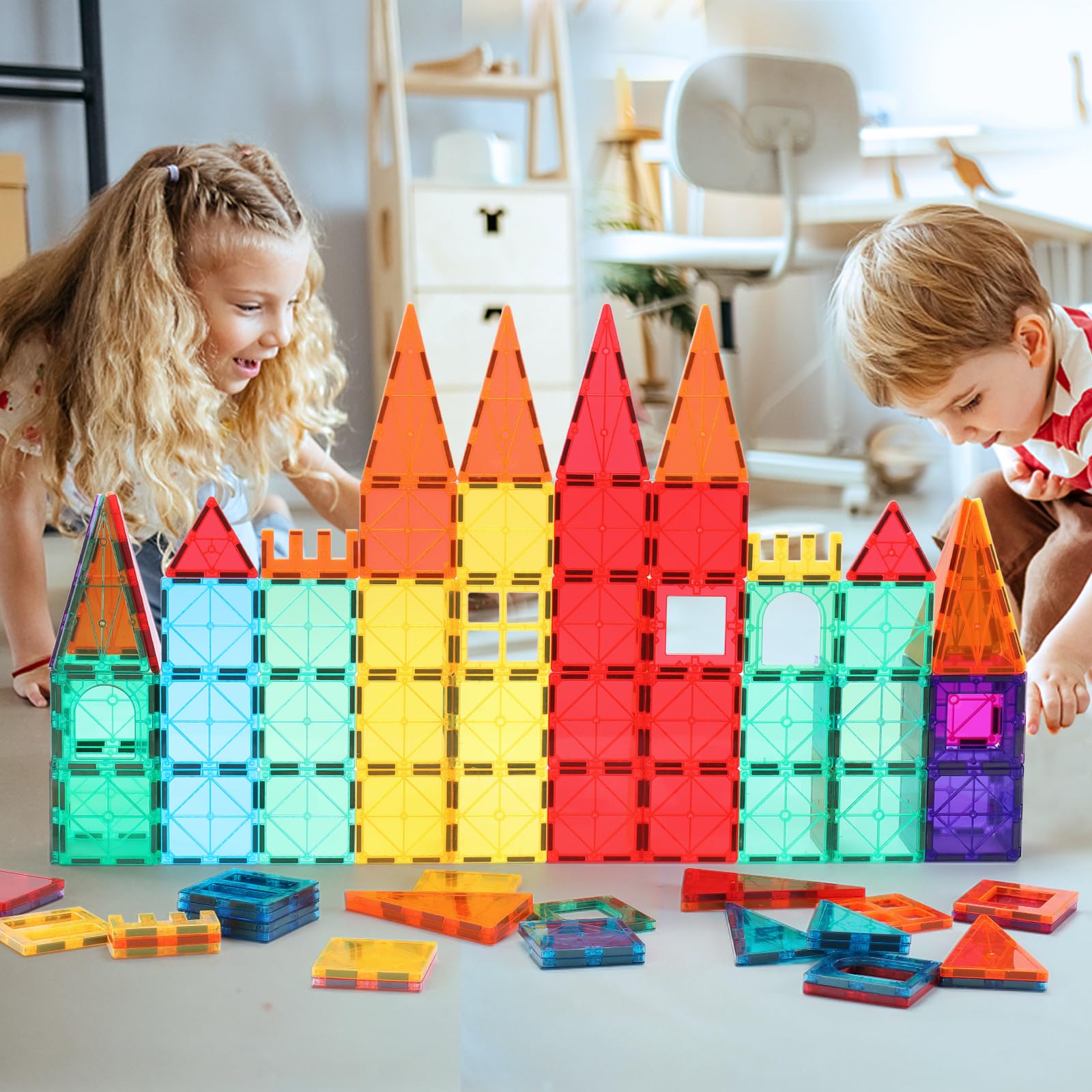 Foto 7 pulgar | Venta Internacional - Azulejos Magnéticos De Construcción Ougertoy Para Niños De Más De 3 Años Con 104 Piezas