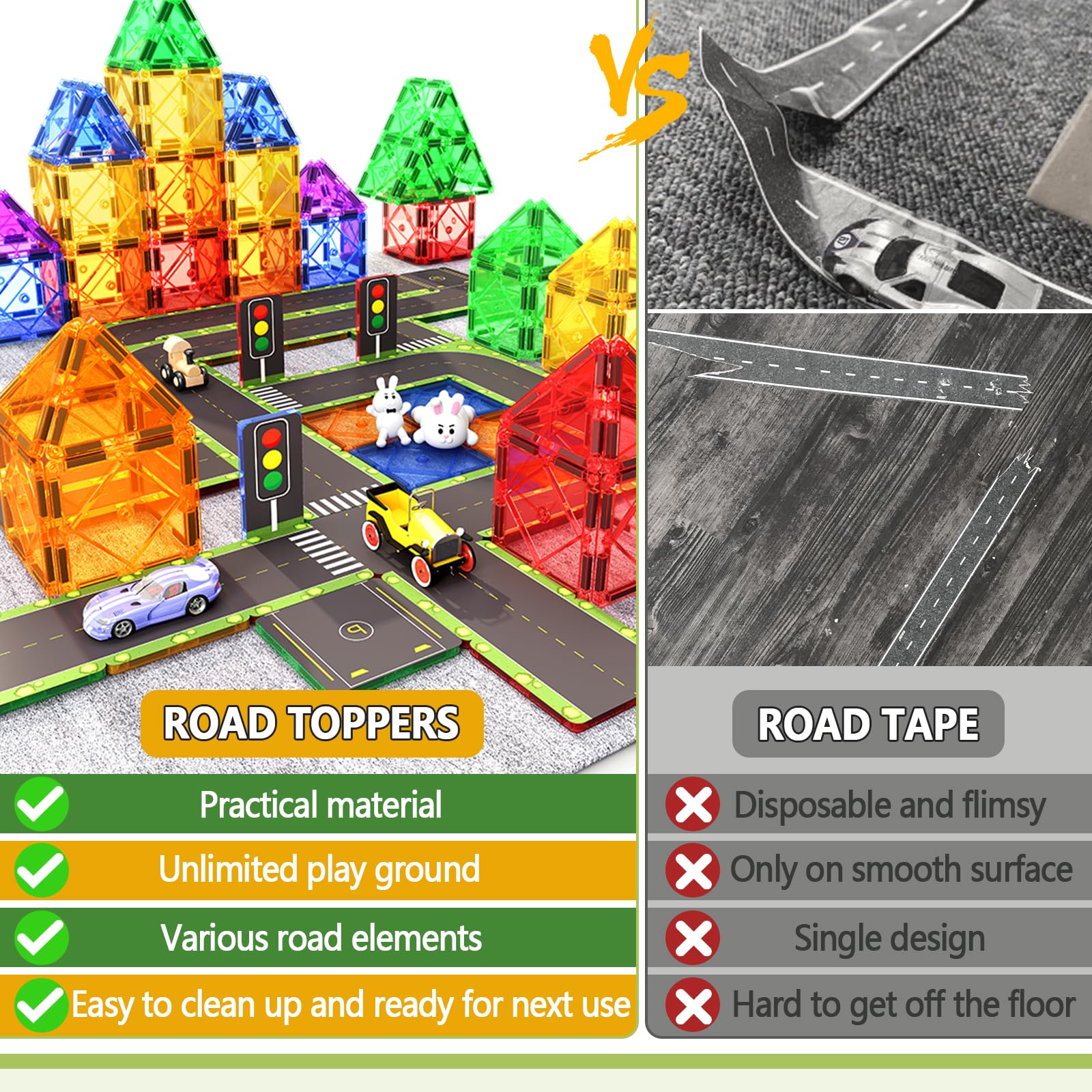 Foto 4 pulgar | Venta Internacional - Juego De Azulejos Magnéticos Soyee De Building Toys Para Carretera, 56 Piezas