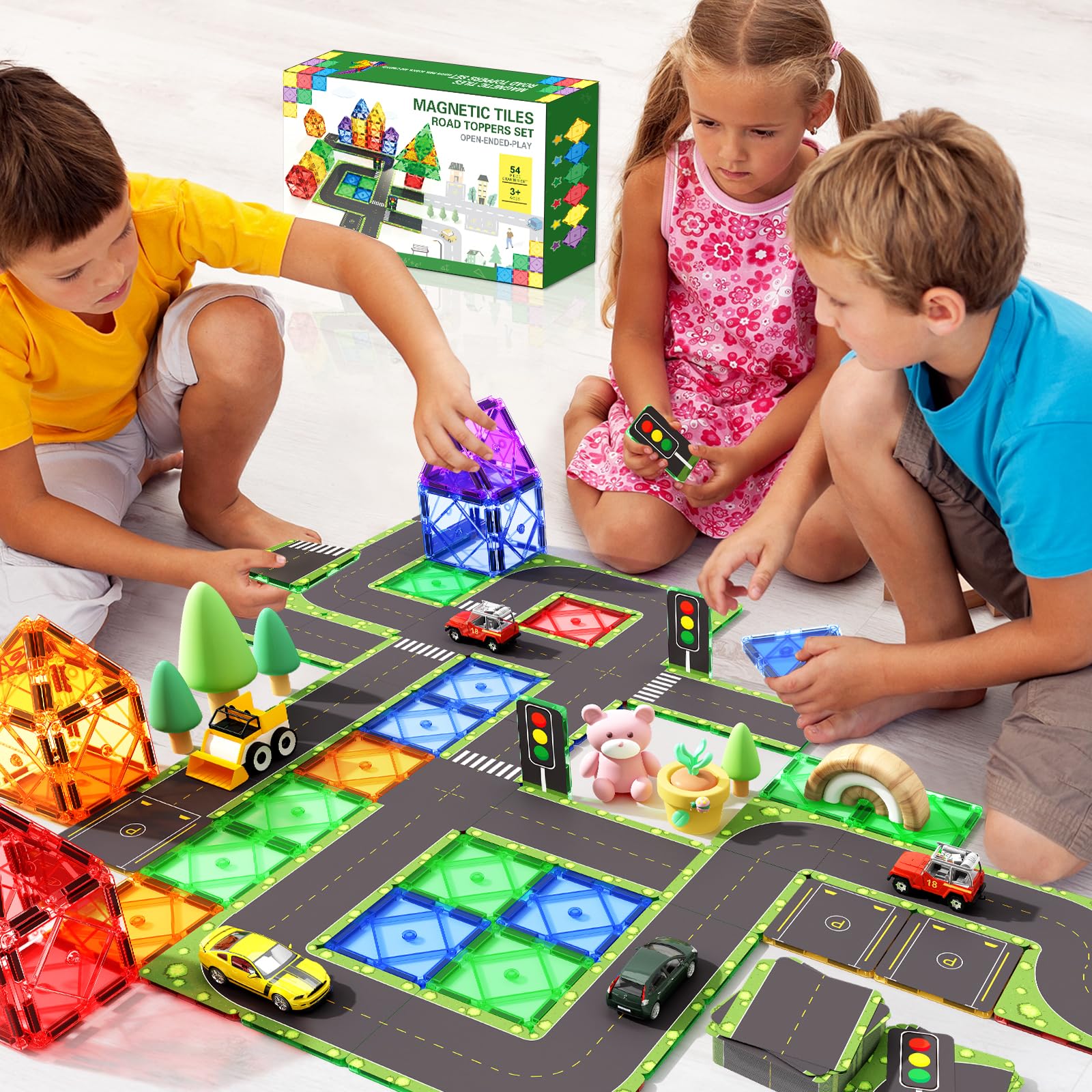Foto 5 pulgar | Venta Internacional - Juego De Azulejos Magnéticos Soyee De Building Toys Para Carretera, 56 Piezas