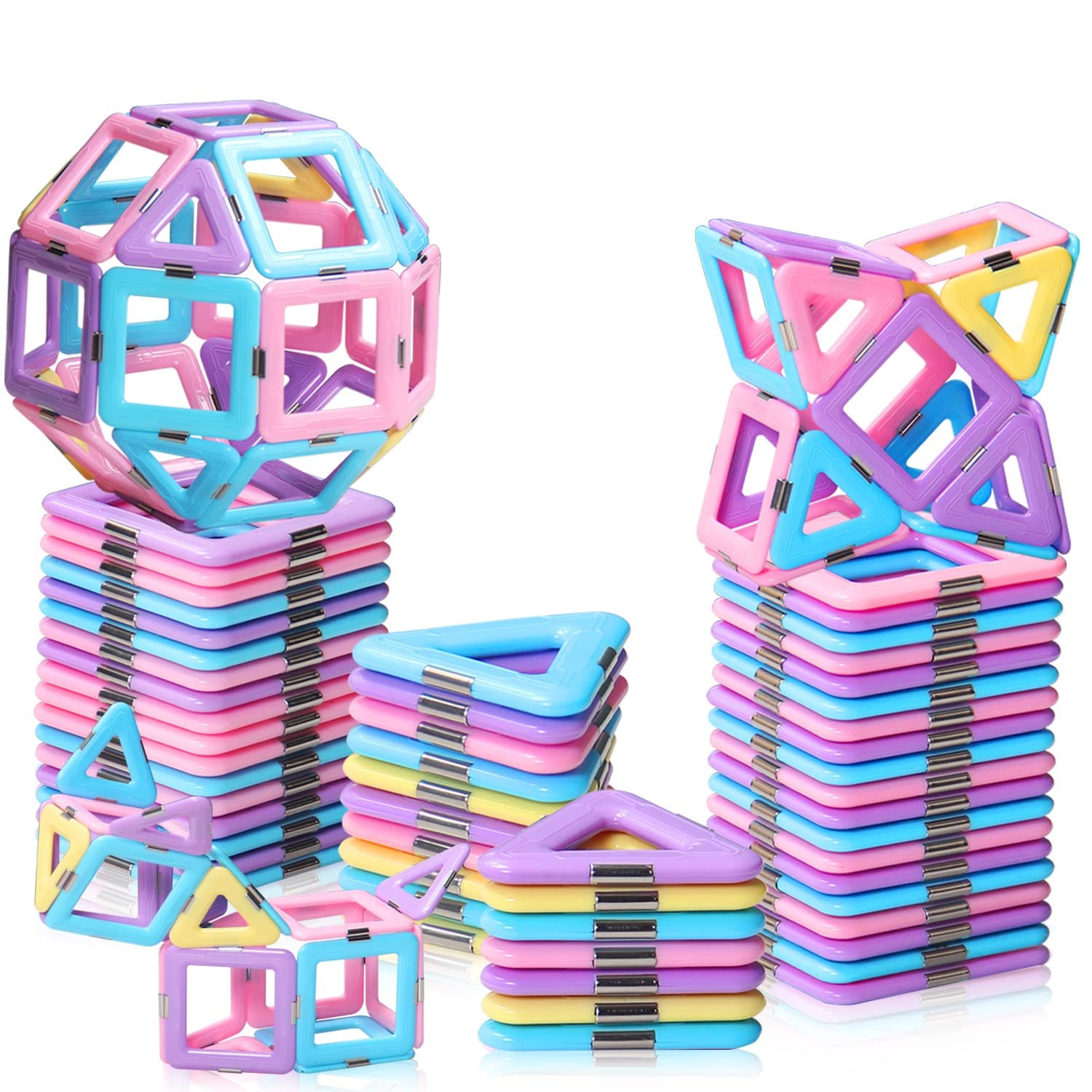 Venta Internacional - Set De Construcción De Azulejos Magnéticos Dumma Macaron Castle, 40 Piezas, 3 A 6 Años