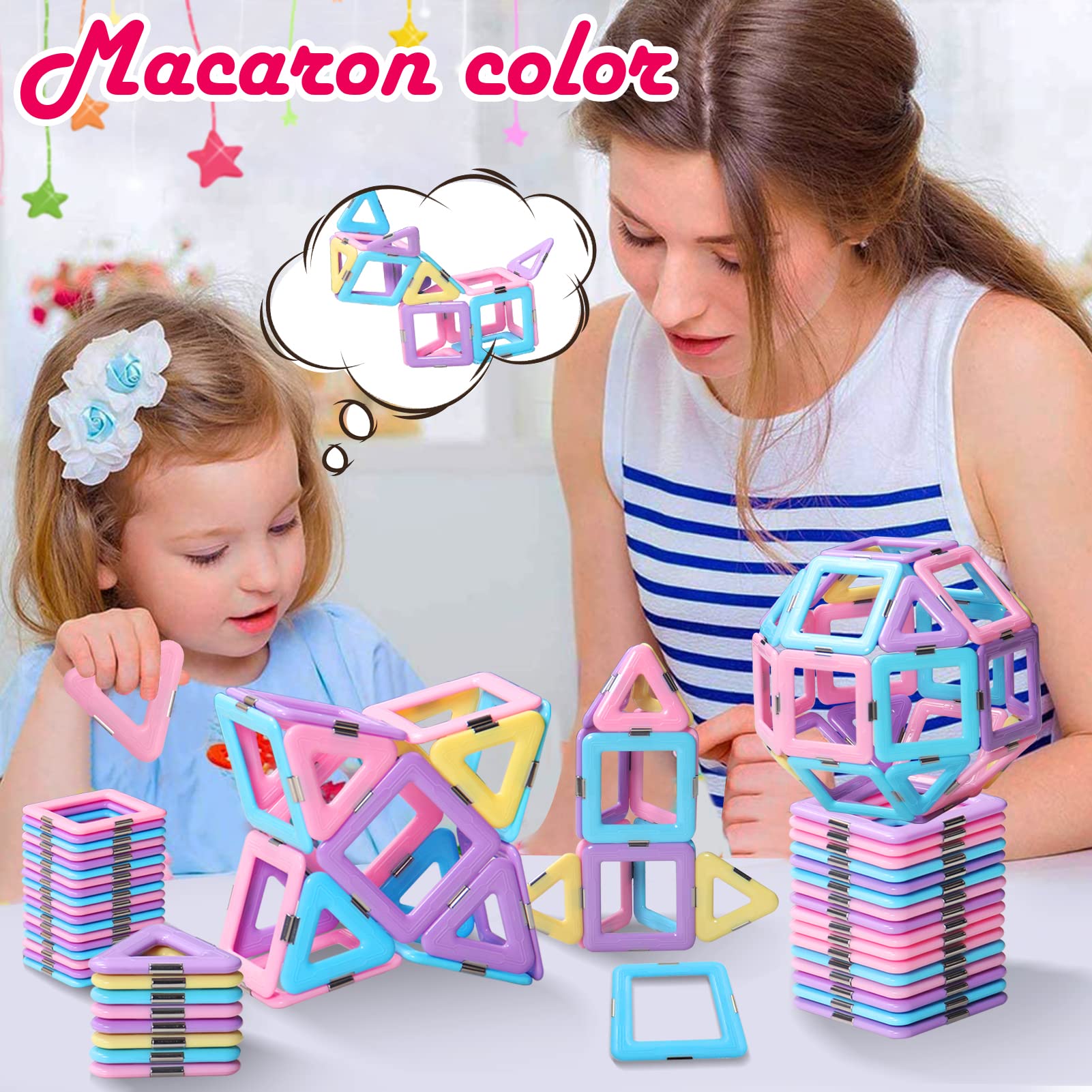Foto 3 pulgar | Venta Internacional - Set De Construcción De Azulejos Magnéticos Dumma Macaron Castle, 40 Piezas, 3 A 6 Años