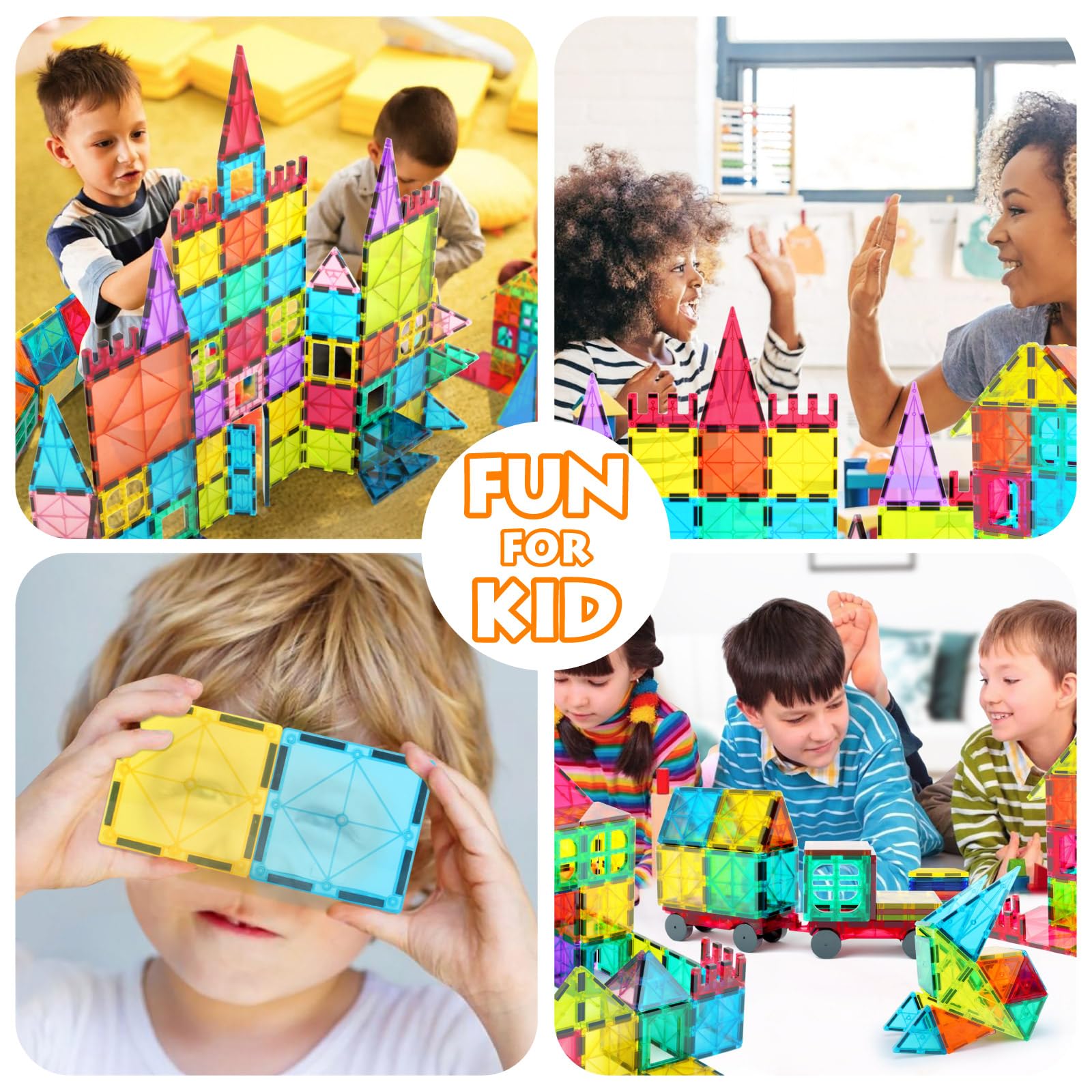 Foto 8 pulgar | Venta Internacional - Set De Construcción De Azulejos Magnéticos Jasonwell Con Imán 3d Para Niños