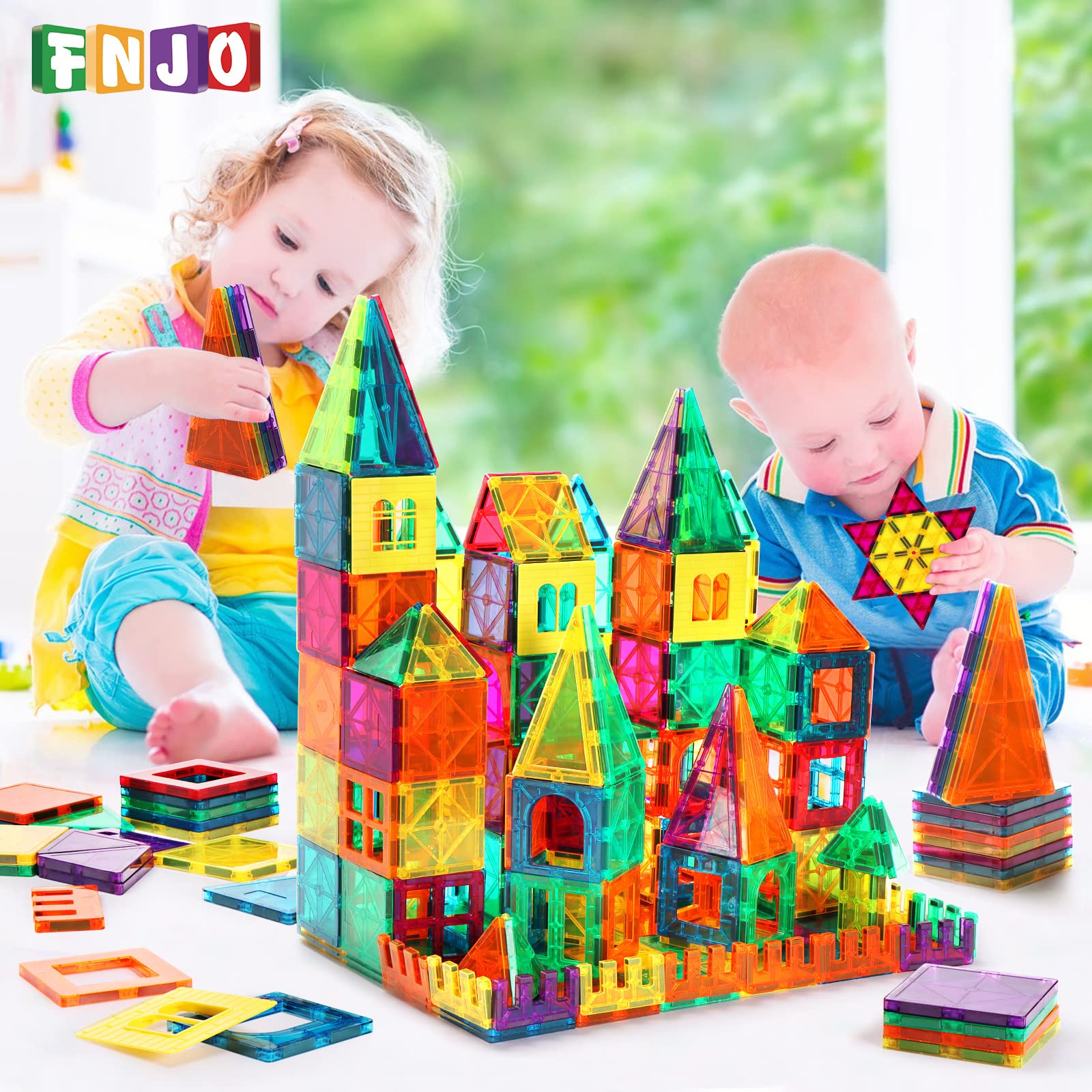 Foto 4 pulgar | Bloques De Construcción Magnéticos Fnjo Magnetic Tiles 64pcs - Venta Internacional.