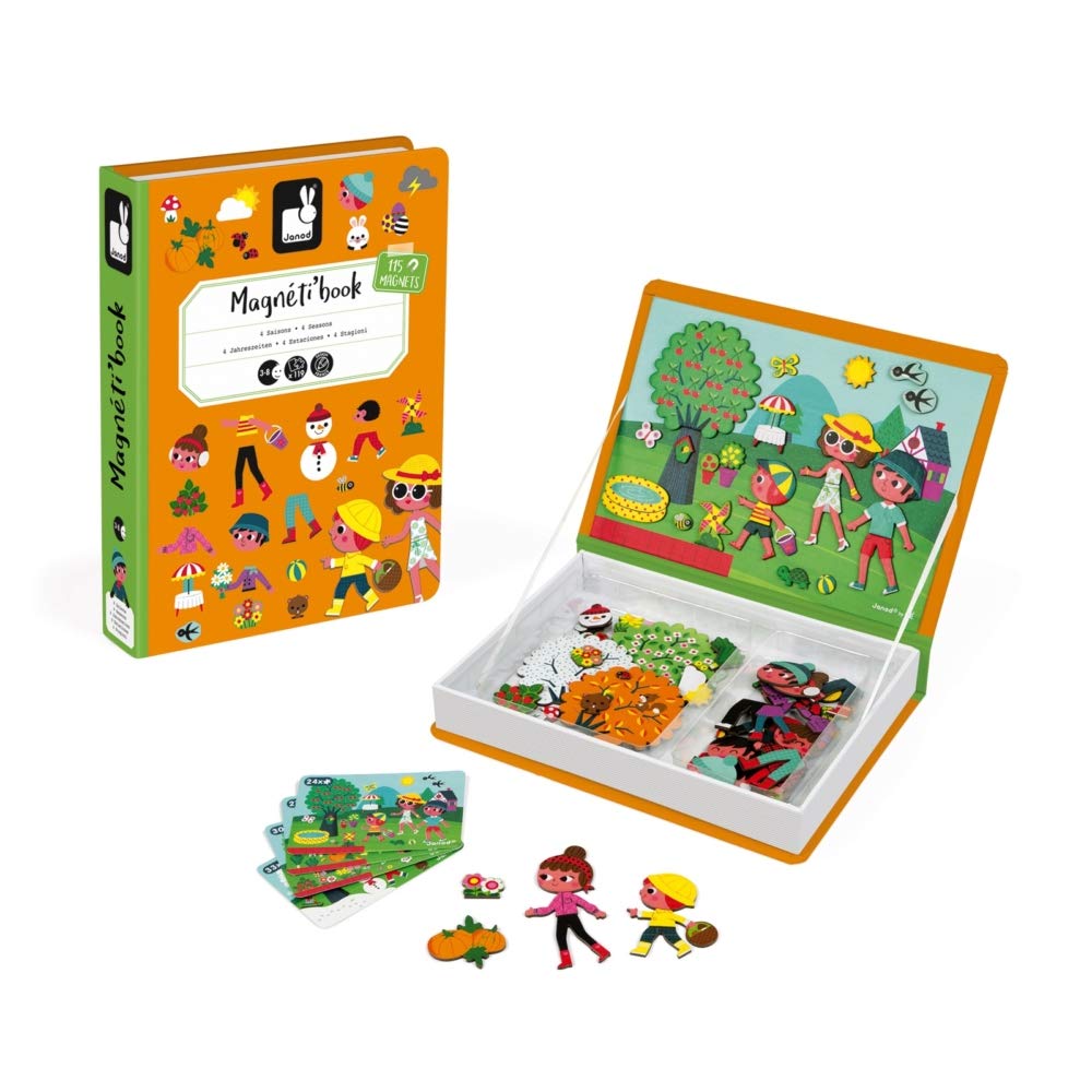 Foto 2 pulgar | Juego Magnético Janod Magnetibook, 120 Unidades, 4 Temporadas, Más De 3 Años - Venta Internacional.