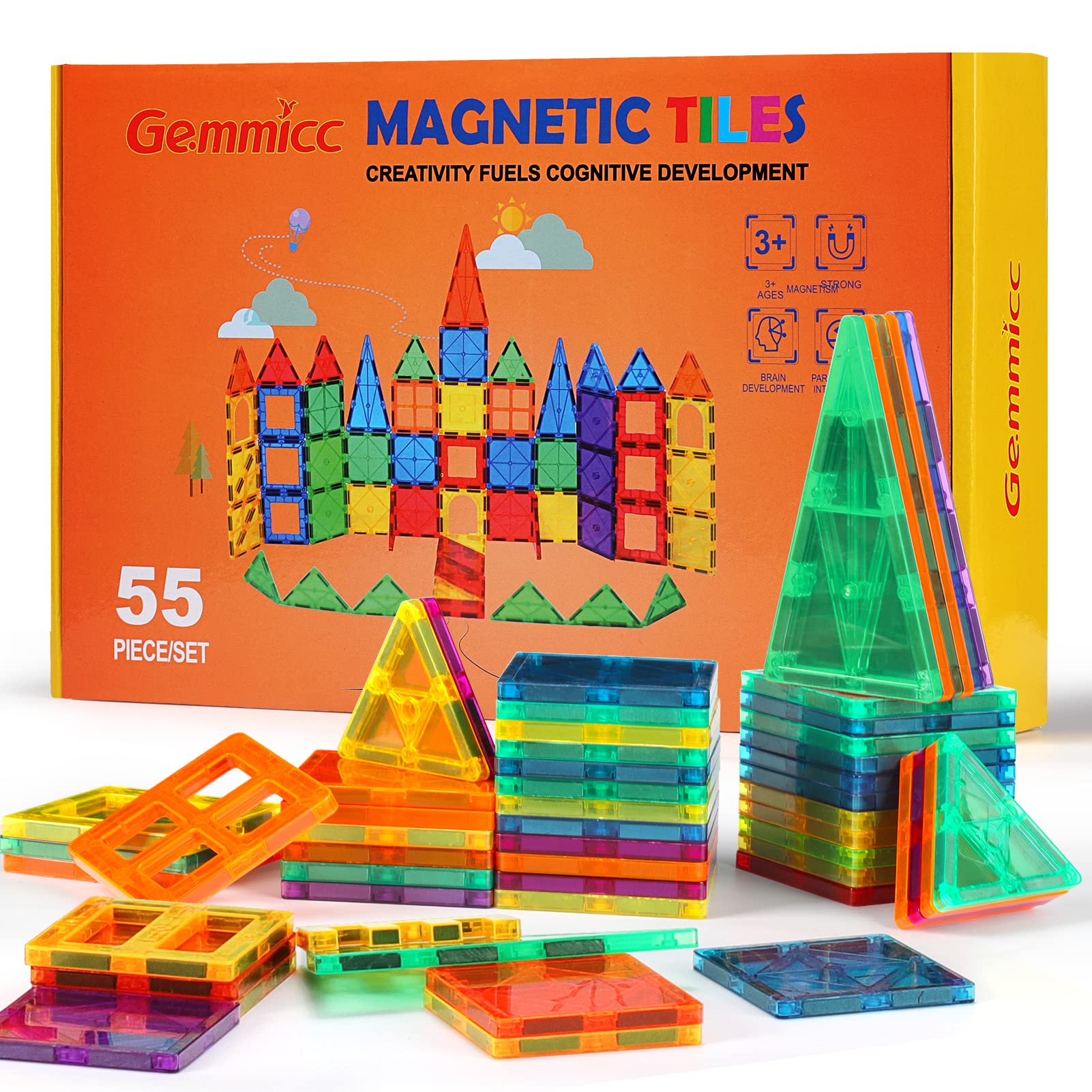 Juego De 5 Piezas Para Principiantes De Magnetic Tiles Gemmicc Para Niños De 3 A 9 Años - Venta Internacional.