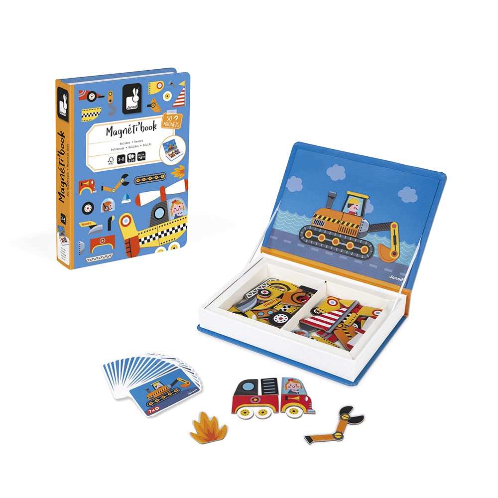 Foto 4 pulgar | Juego De Vehículos Magnetic Racers Janod Magnetibook 69 Piezas Para Mayores De 3 Años - Venta Internacional.