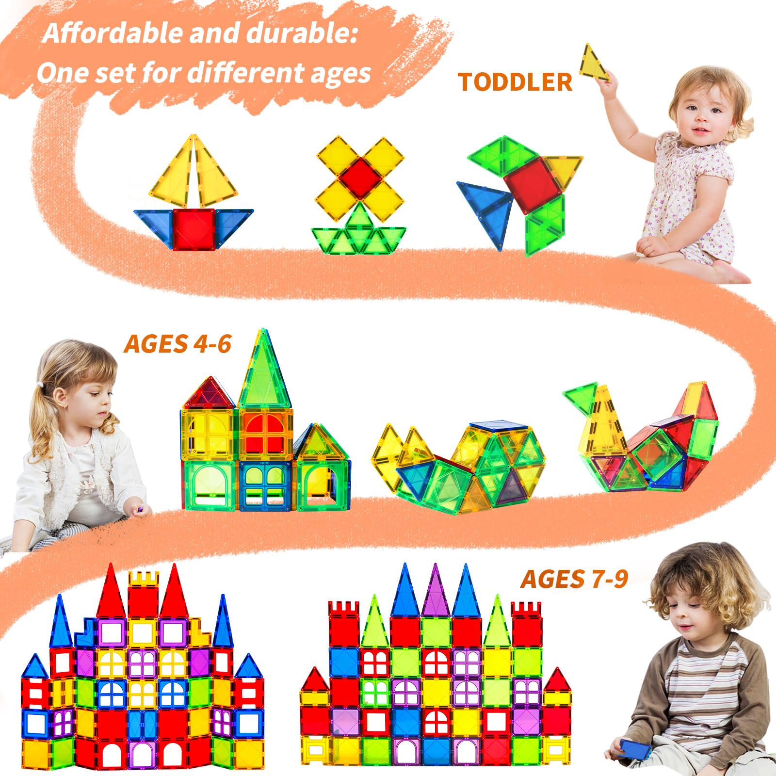 Foto 7 pulgar | Bloques De Construcción Magnéticos Magblock 66 Unidades Para Niños Mayores De 3 Años - Venta Internacional.