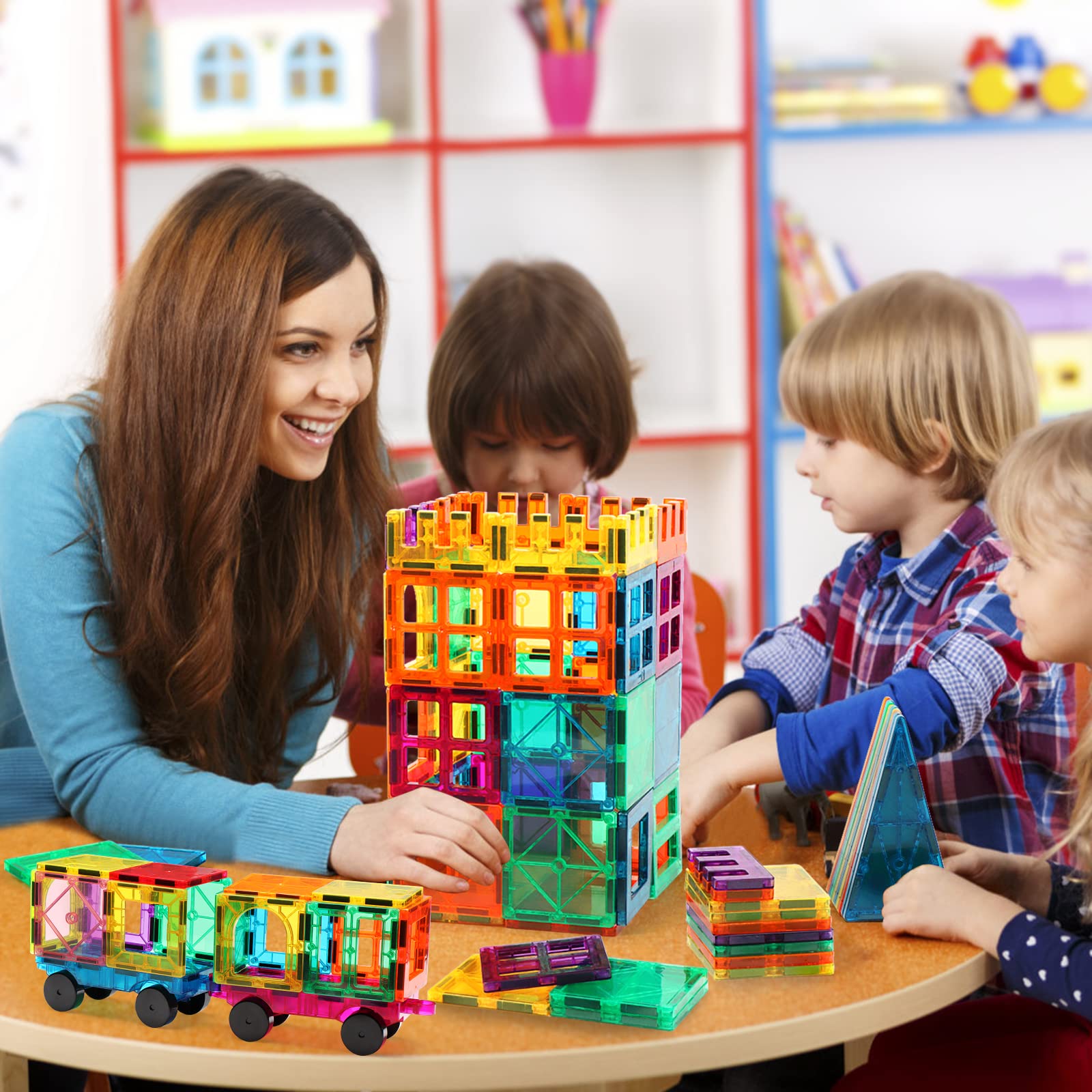 Foto 5 pulgar | Bloques De Construcción Gemmicc Magnetic Tiles Deluxe 136 Unidades Para Niños - Venta Internacional.