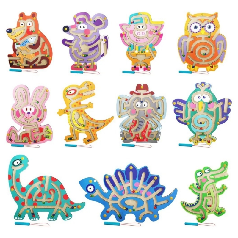 Juego De Laberinto Magnético, Juguete De Madera Para Motricidad De Animales Para Niños - Venta Internacional.