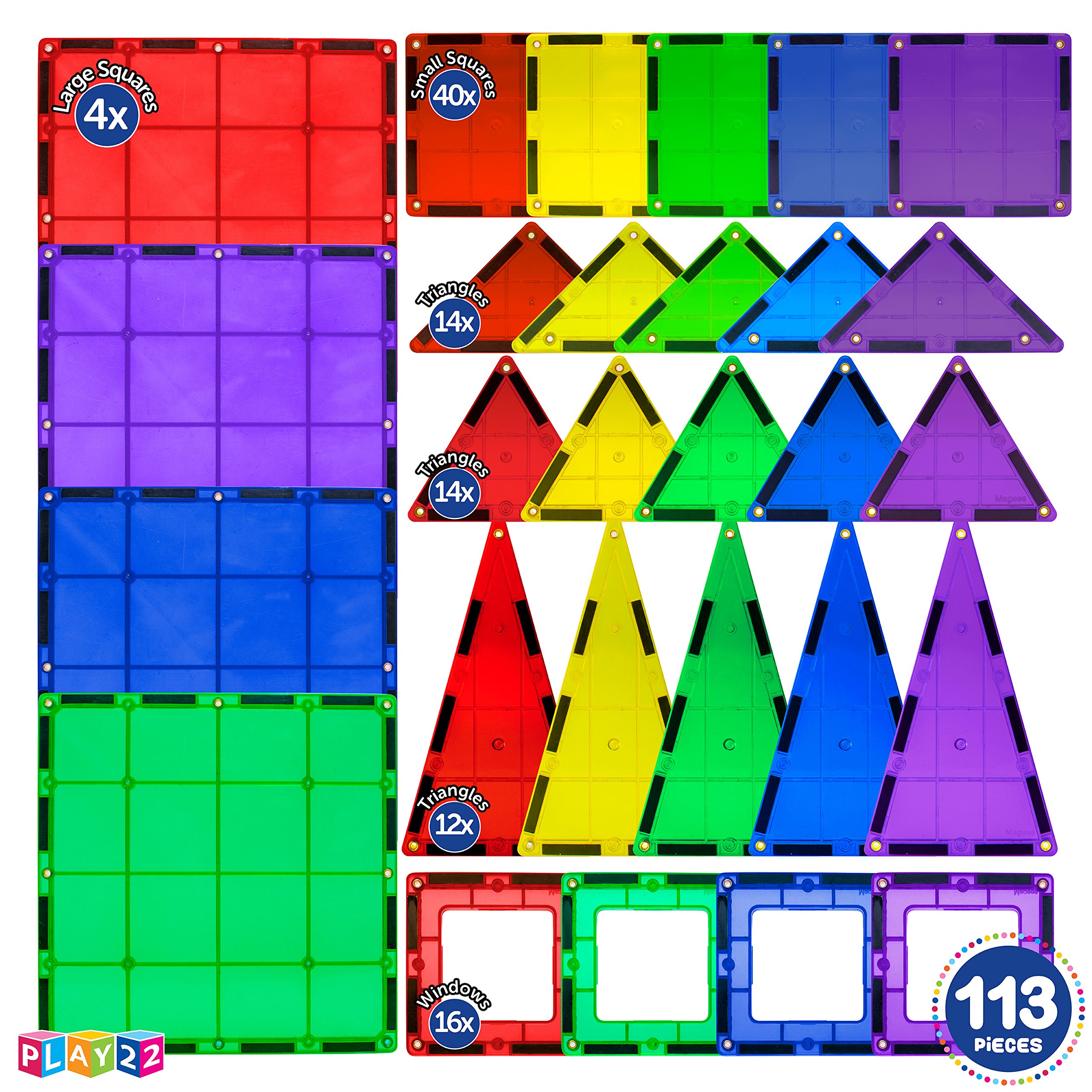 Foto 6 pulgar | Juego Avanzado de Bloques de Construcción con Mosaicos Magnéticos Play22 113 Piezas - Venta Internacional