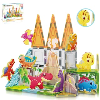 Foto 1 | Juego de Construcción PicassoTiles con 30 Piezas y 8 Figuras de Dinosaurio - Venta Internacional