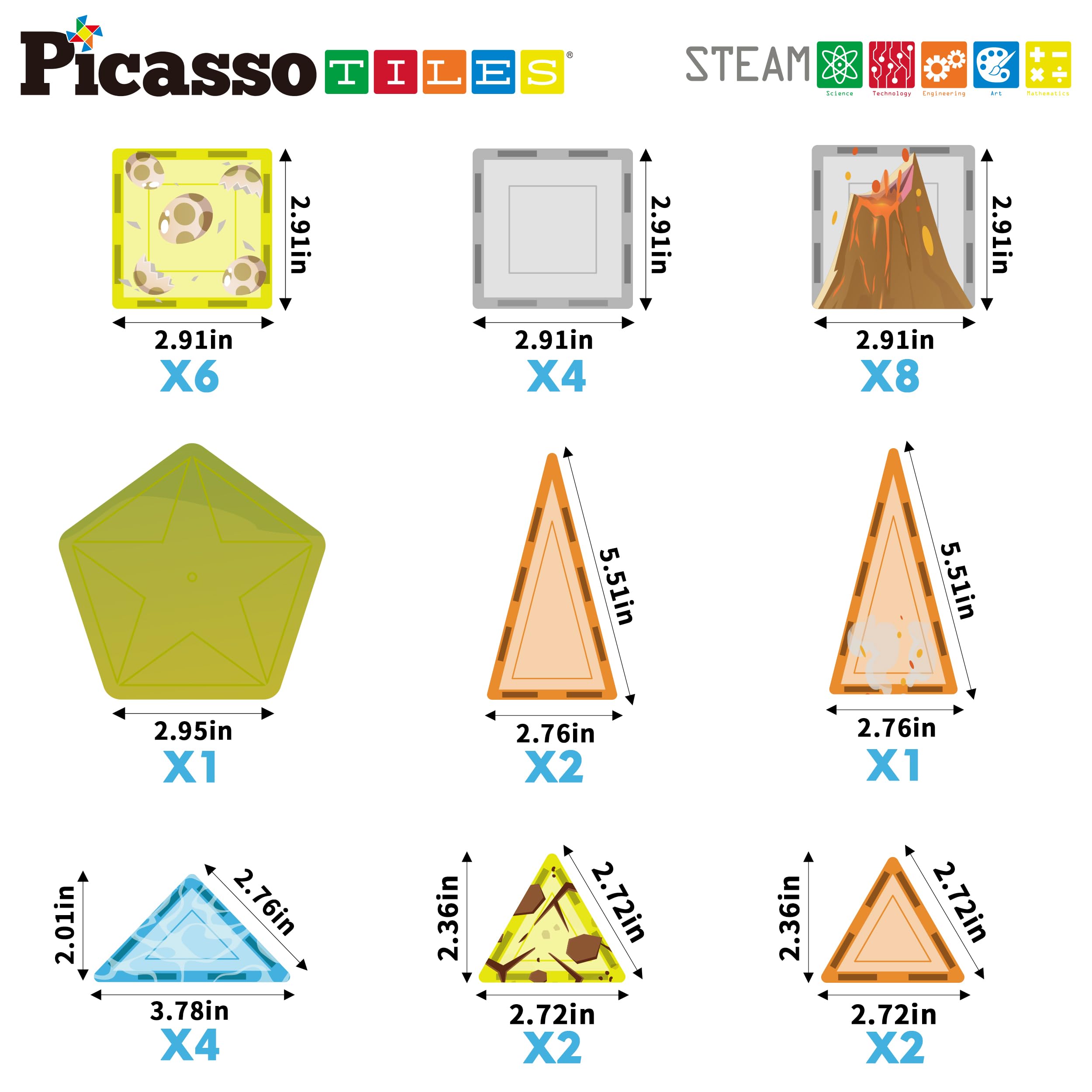 Foto 6 pulgar | Juego de Construcción PicassoTiles con 30 Piezas y 8 Figuras de Dinosaurio - Venta Internacional