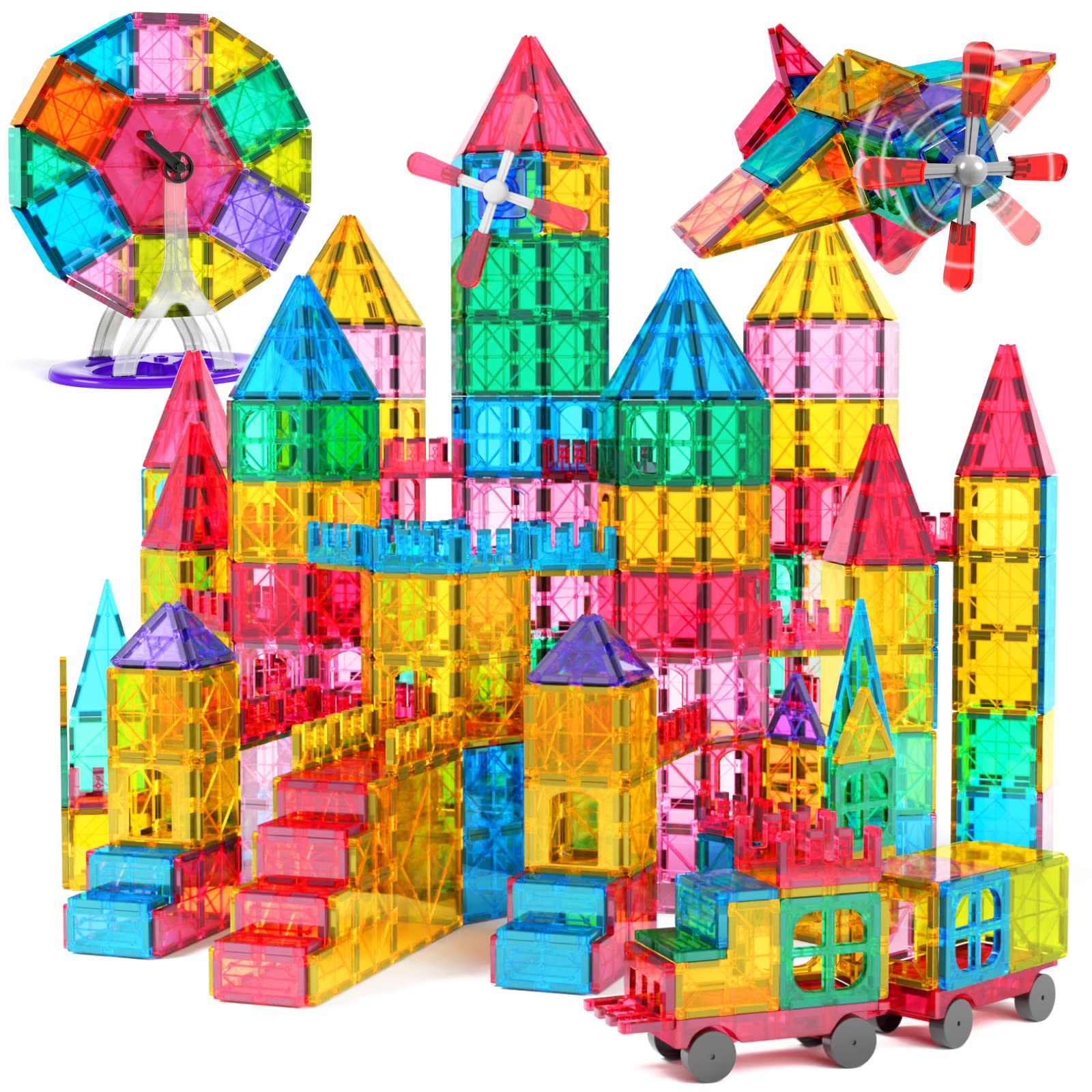 Foto 2 pulgar | Juego De Bloques De Construcción Con Azulejos Magnéticos Jasonwell, 100 Piezas Para Niños - Venta Internacional.