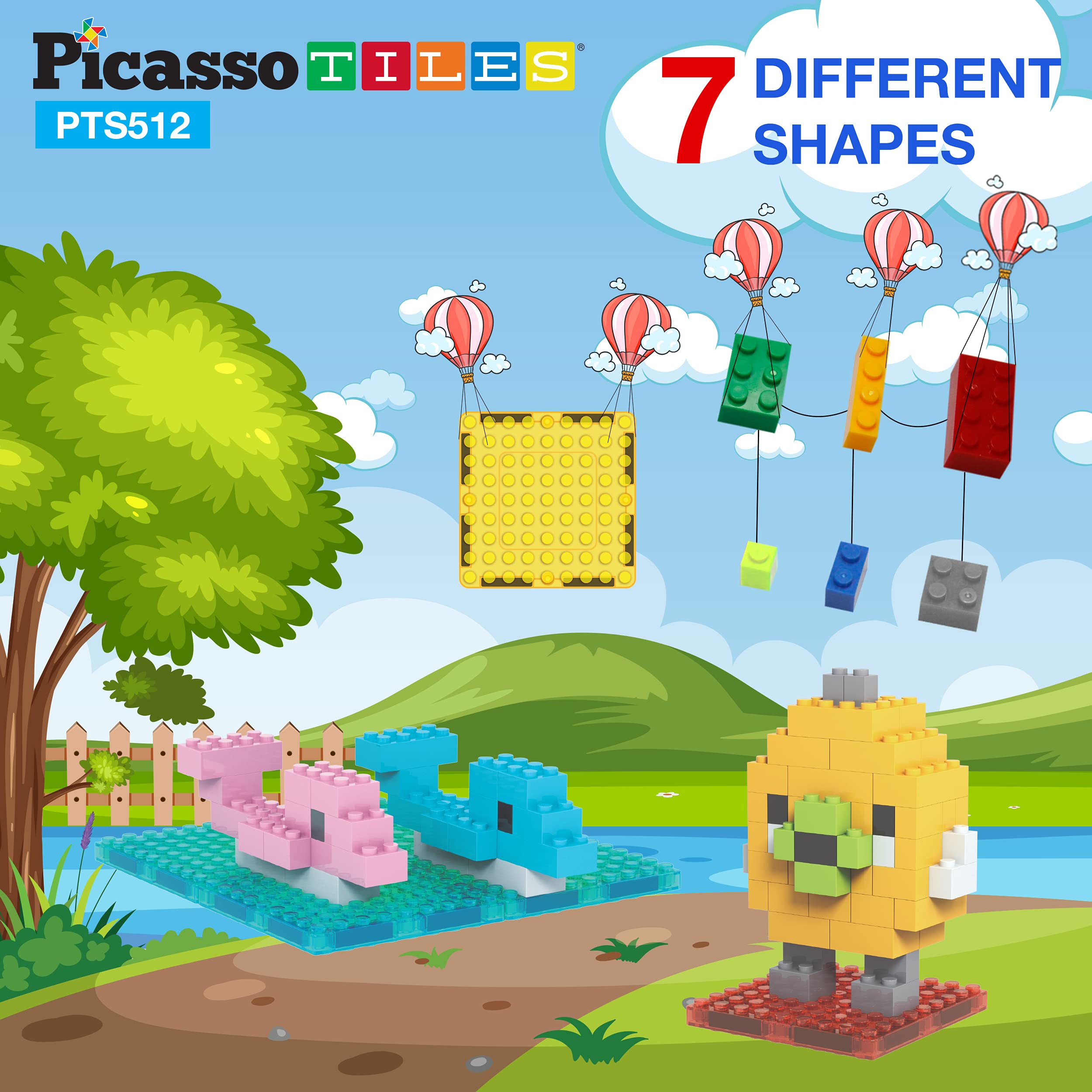 Foto 7 | Set De Construcción Picassotiles, 512 Unidades, Grand Playset Magnetic - Venta Internacional.